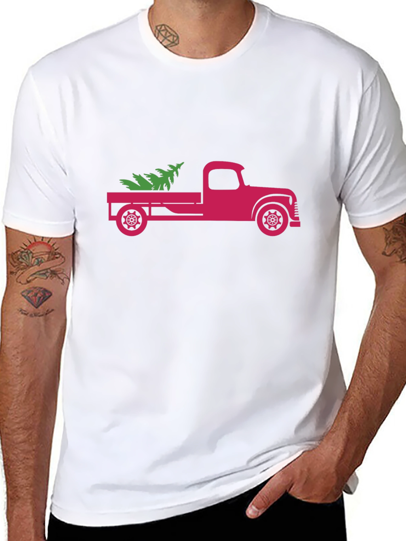 Christmas Tree Truck Graphic Tee - Holiday Style