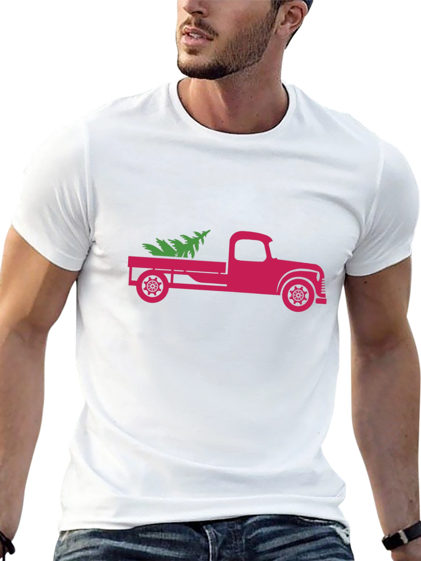 Christmas Tree Truck Graphic Tee - Holiday Style