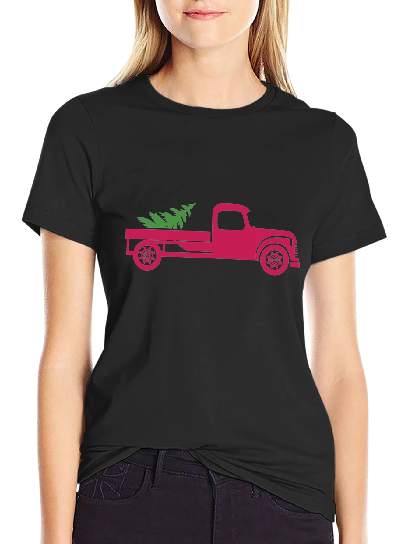 Christmas Tree Truck Graphic Tee - Holiday Style