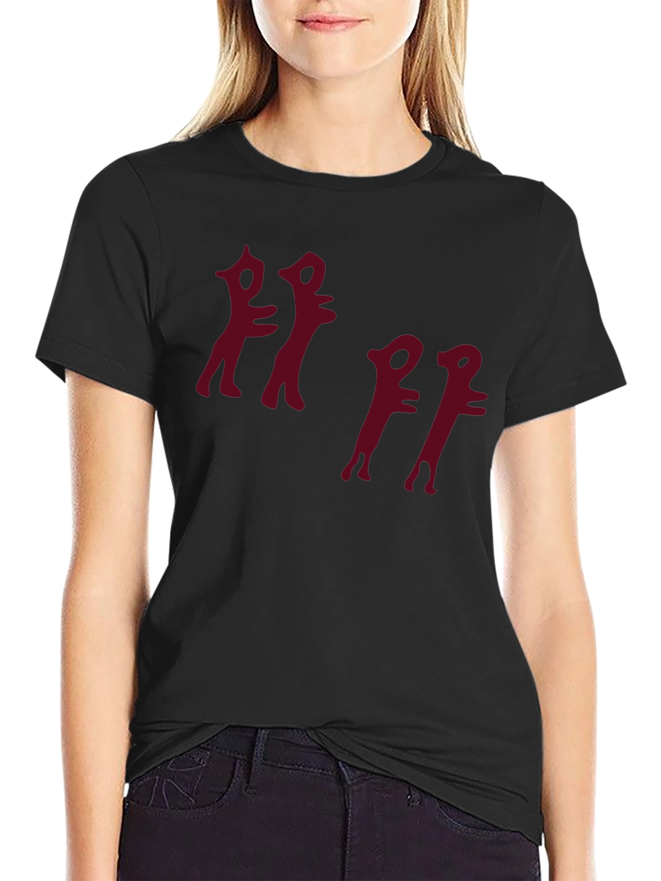 Abstract Figure Graphic Black T-Shirt