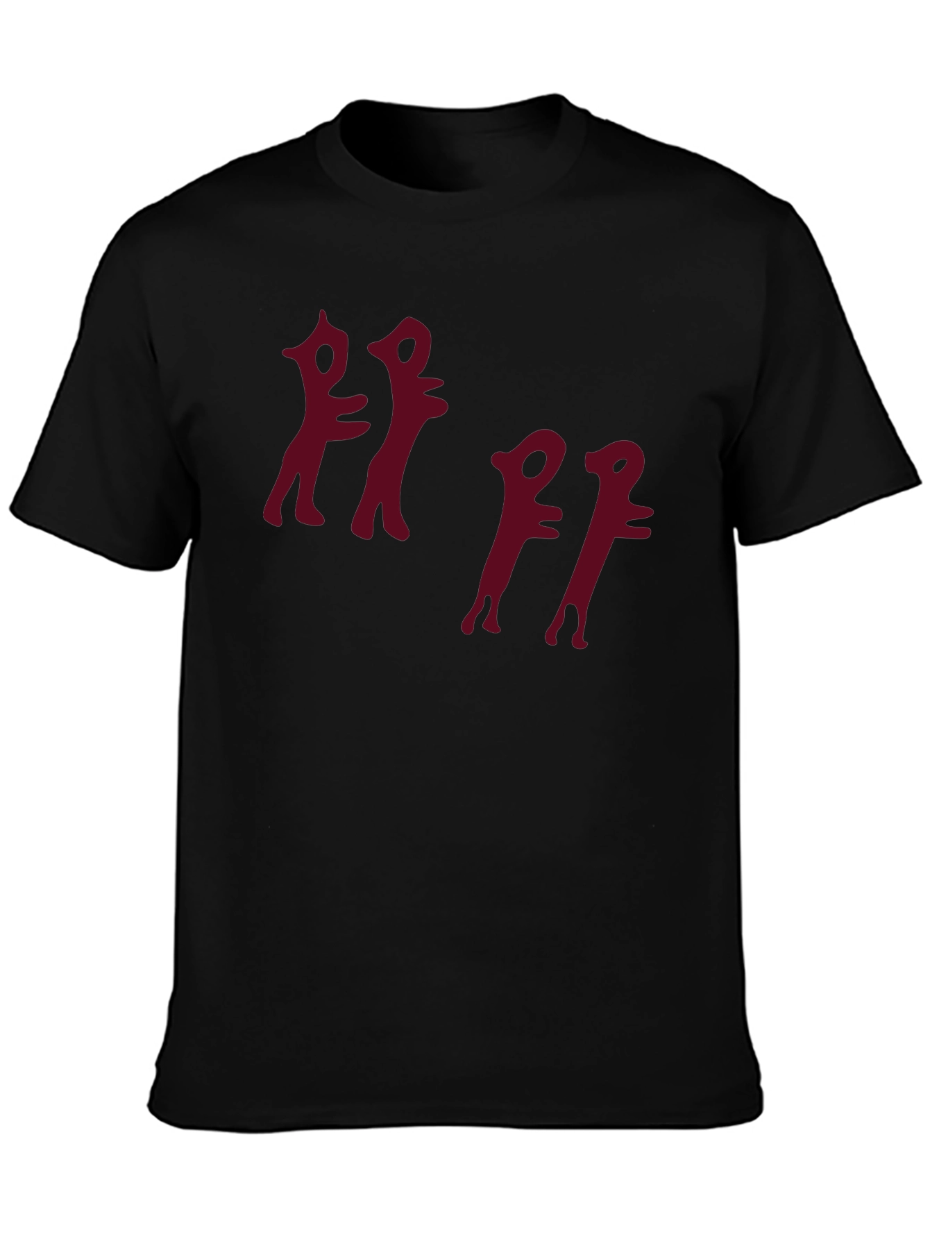Abstract Figure Graphic Black T-Shirt