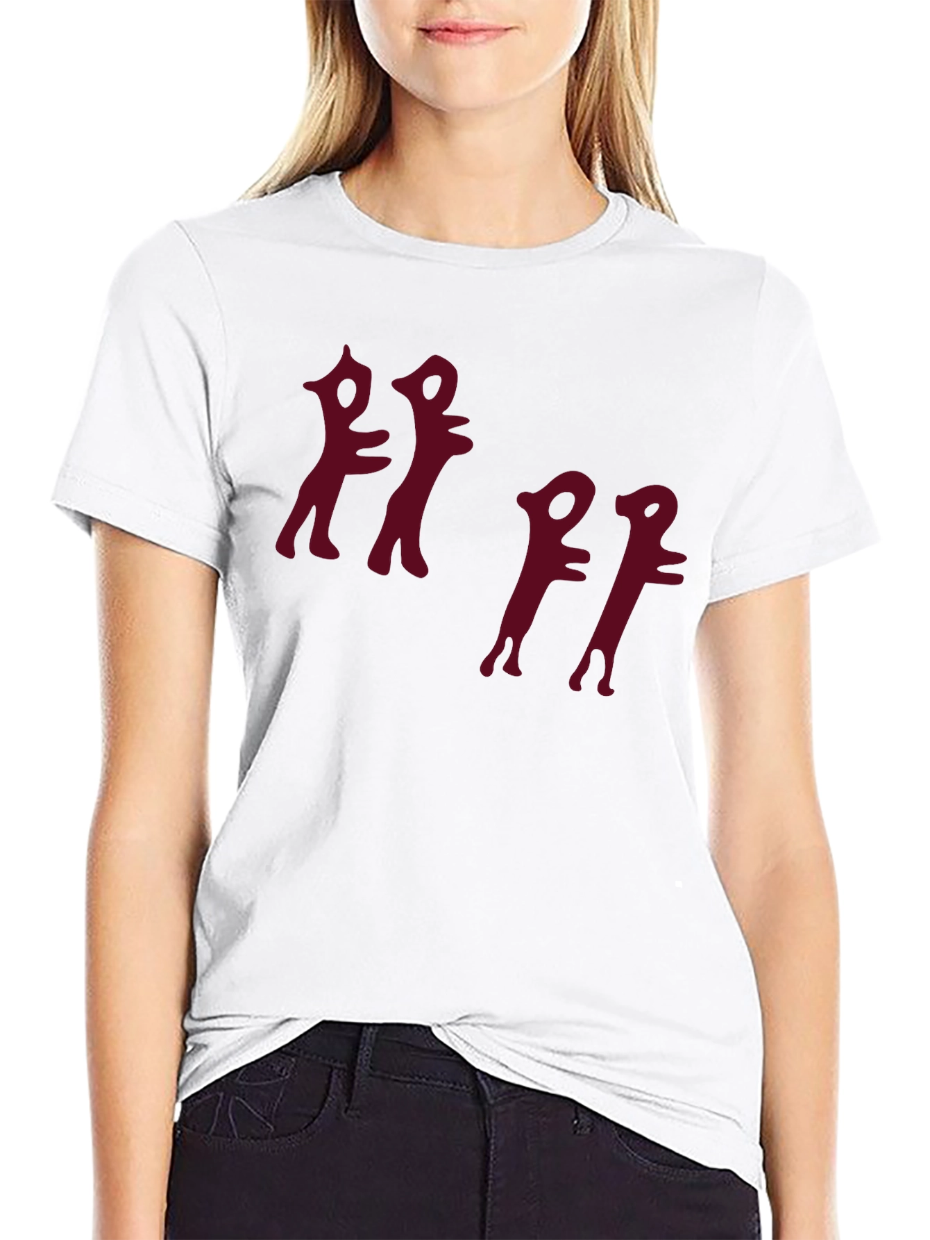 Abstract Figure Graphic Black T-Shirt