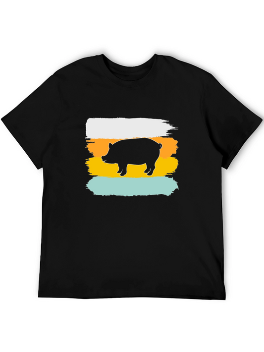 Retro Pig Silhouette Graphic Tee