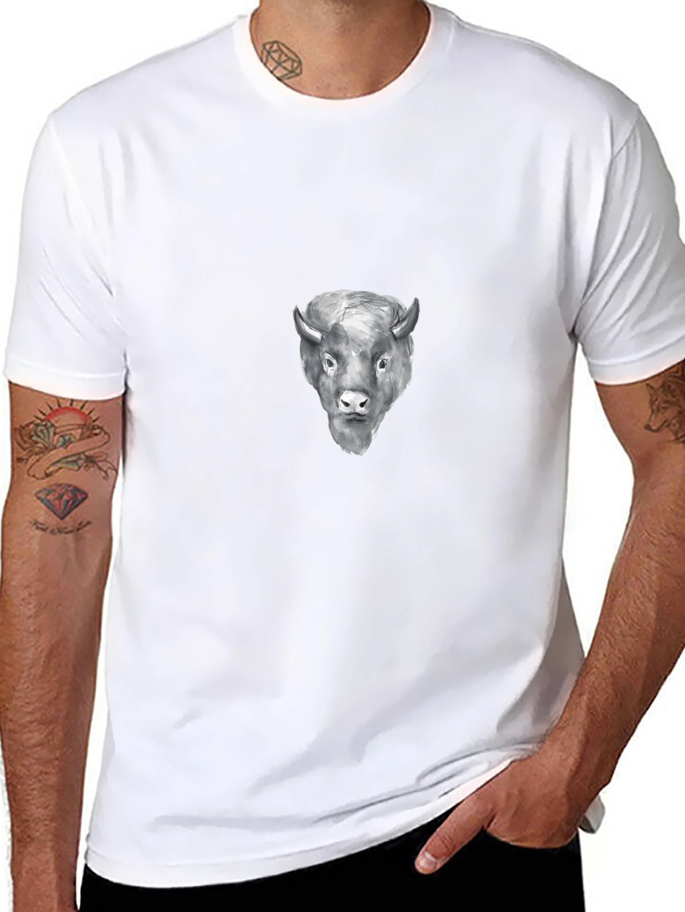 Black Bison Graphic Tee - Stylish Comfort