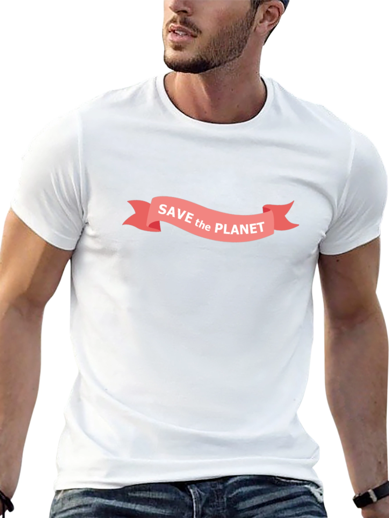 Save the Planet Graphic Tee - Black Cotton T-Shirt