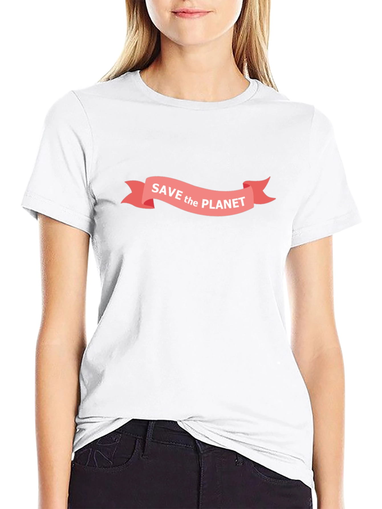 Save the Planet Graphic Tee - Black Cotton T-Shirt