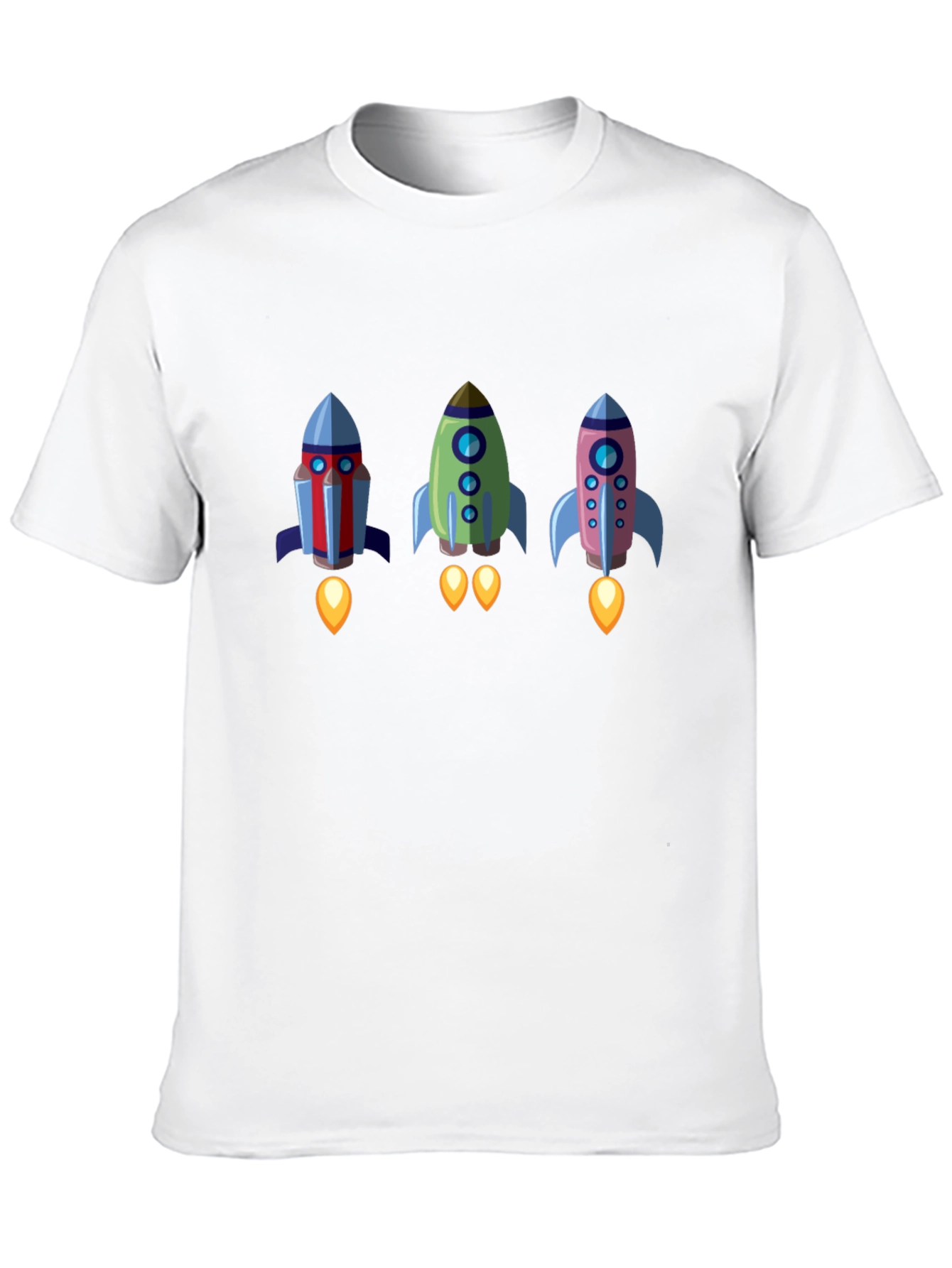 Rocket Trio Graphic Tee - Black Cotton T-Shirt