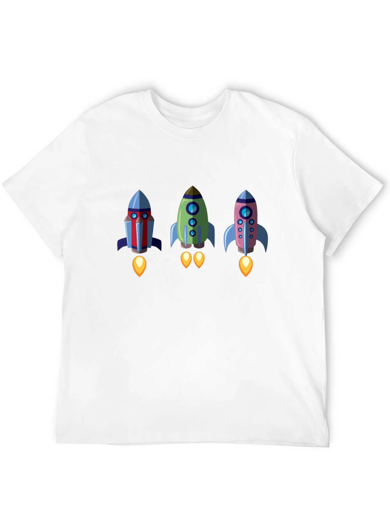 Rocket Trio Graphic Tee - Black Cotton T-Shirt