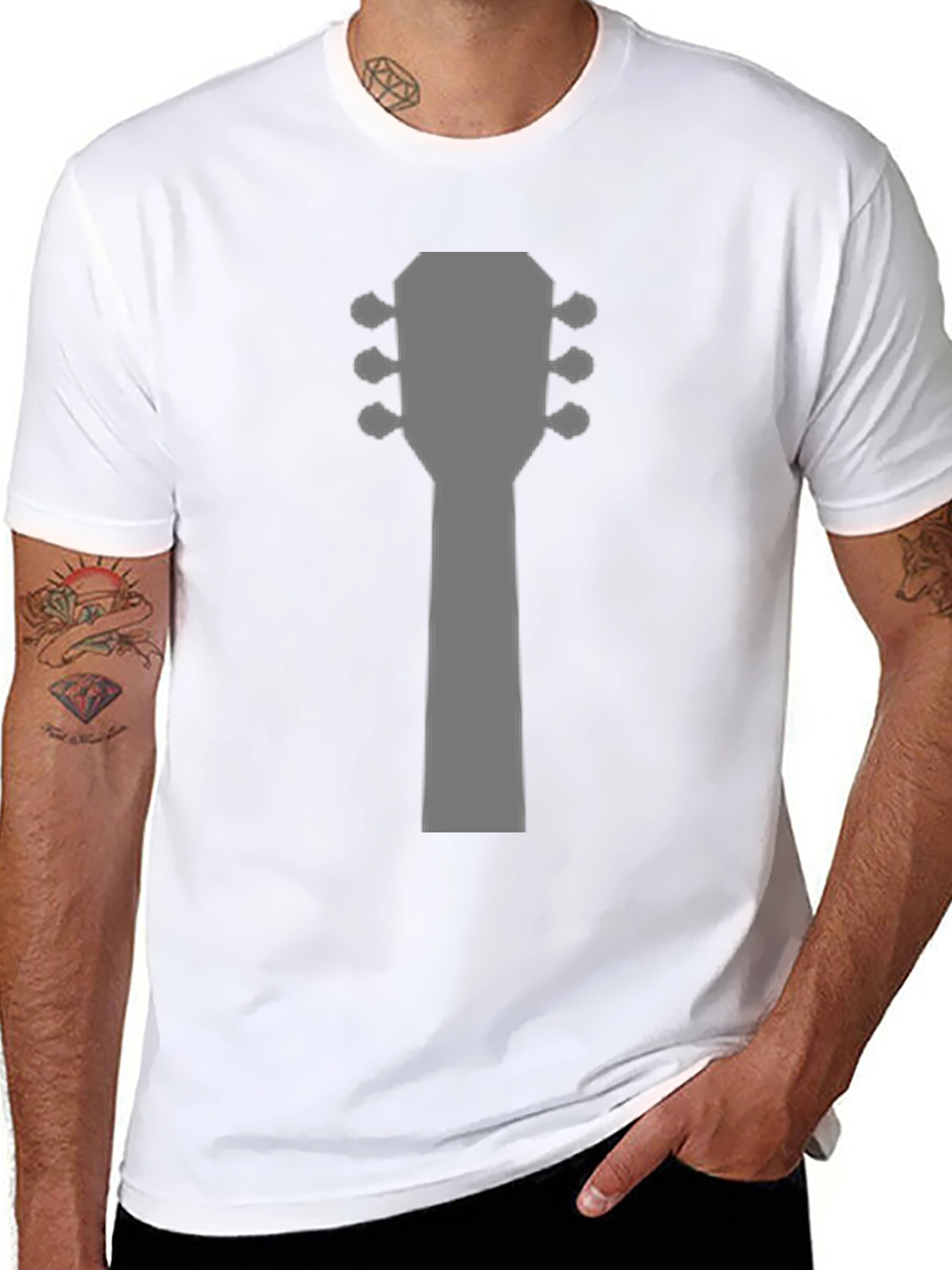Guitar Headstock Graphic Tee - Musician T-Shirt