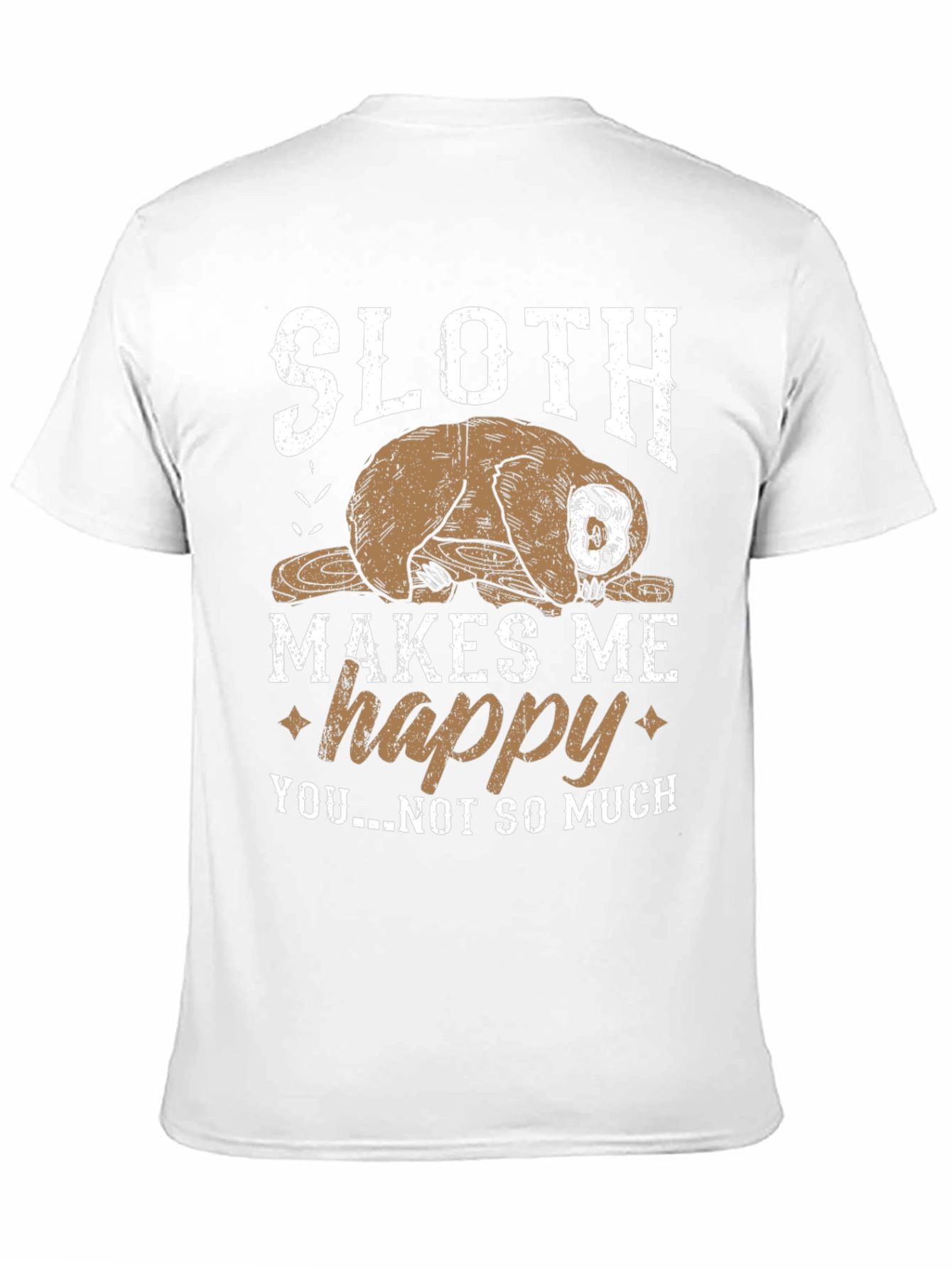 Sloth Makes Me Happy Black Graphic Tee
