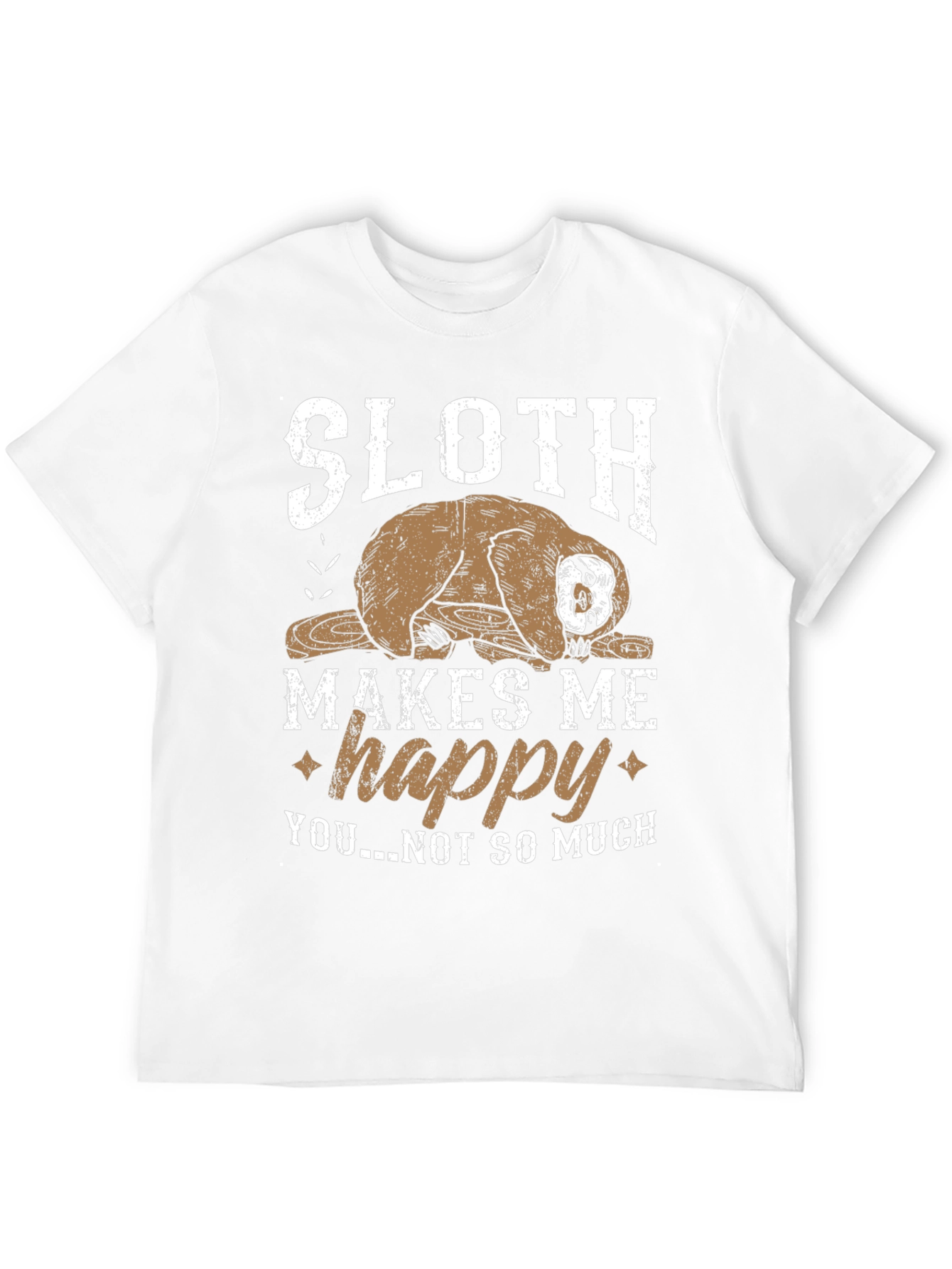 Sloth Makes Me Happy Black Graphic Tee