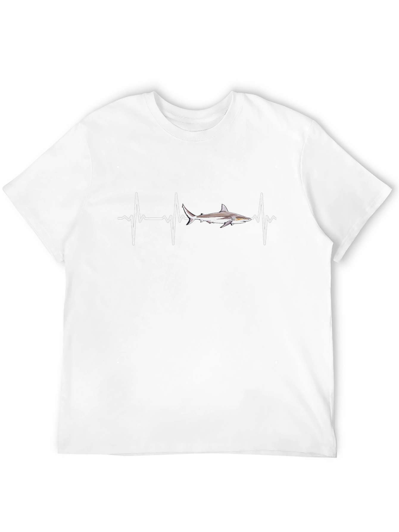 Shark Heartbeat Black Graphic T-Shirt