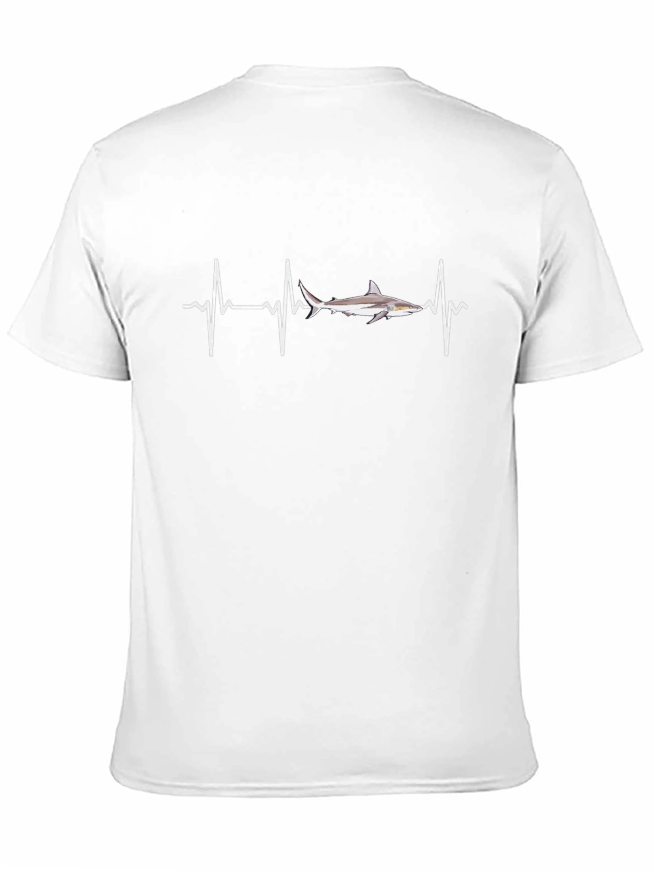 Shark Heartbeat Black Graphic T-Shirt