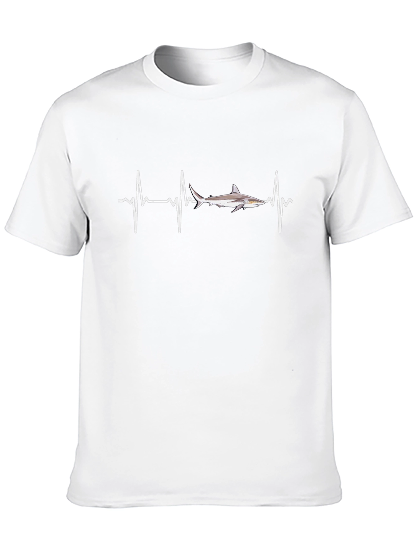 Shark Heartbeat Black Graphic T-Shirt
