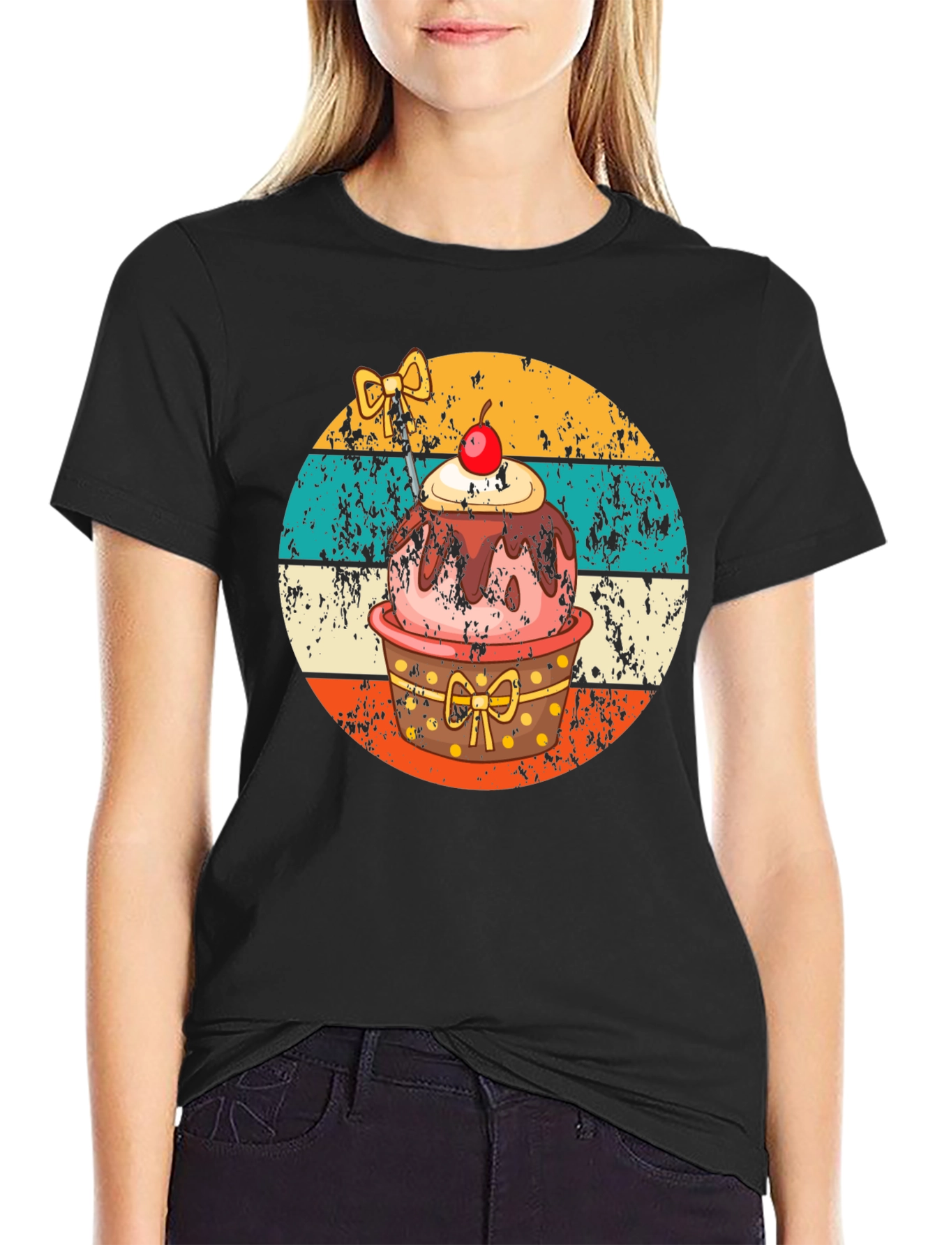 Retro Cupcake T-Shirt - Sweet Treat Design