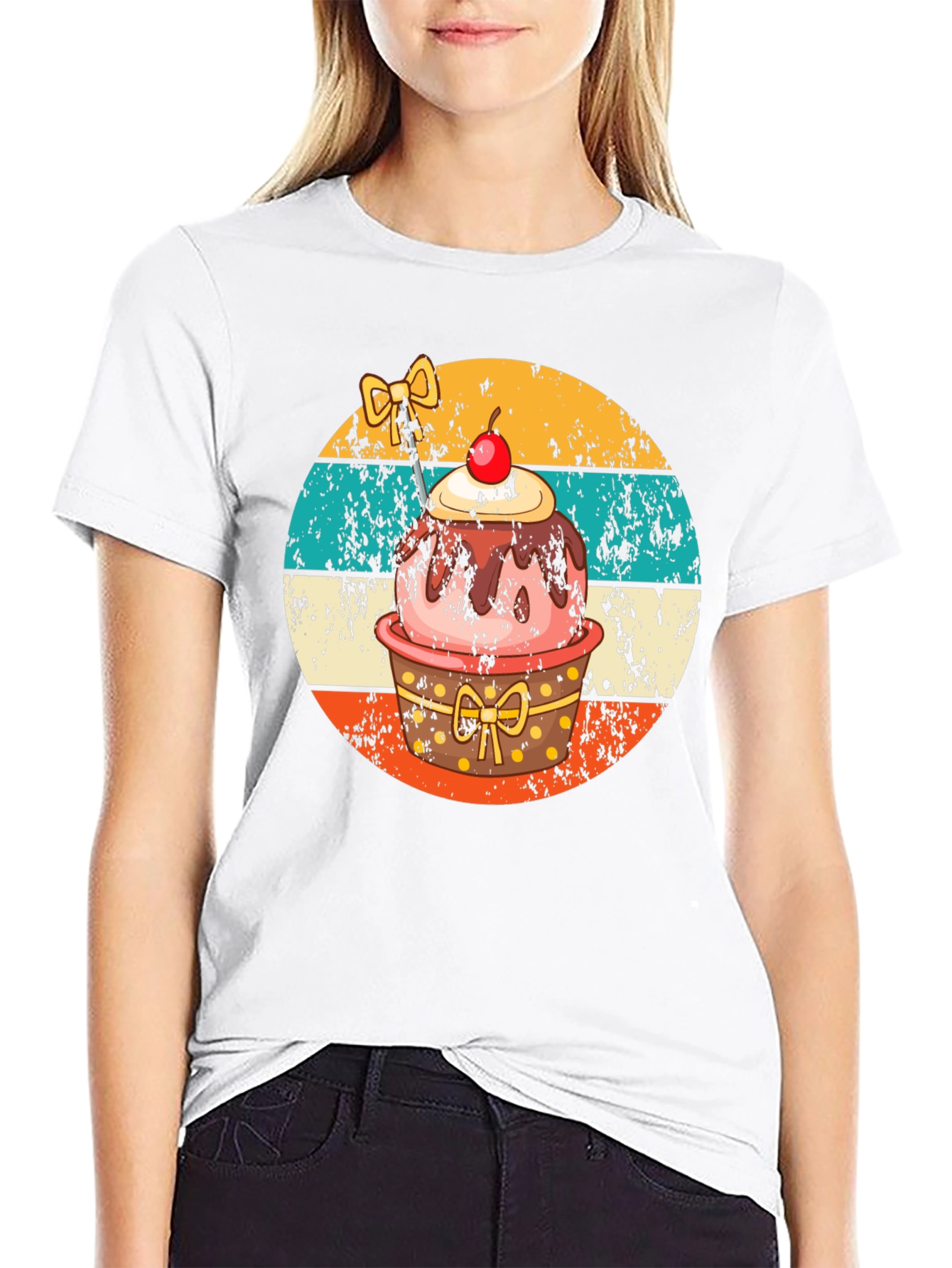 Retro Cupcake T-Shirt - Sweet Treat Design