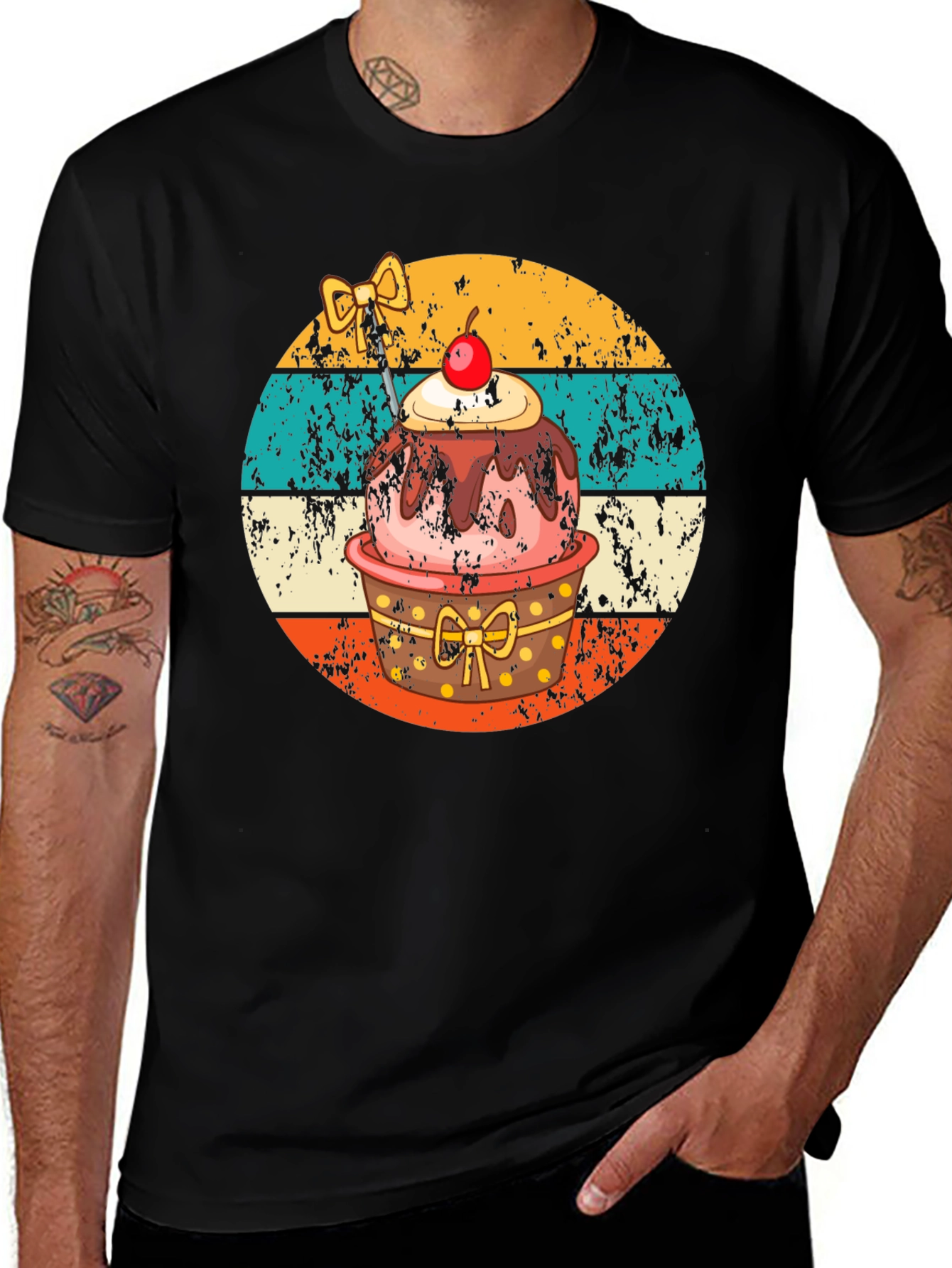 Retro Cupcake T-Shirt - Sweet Treat Design