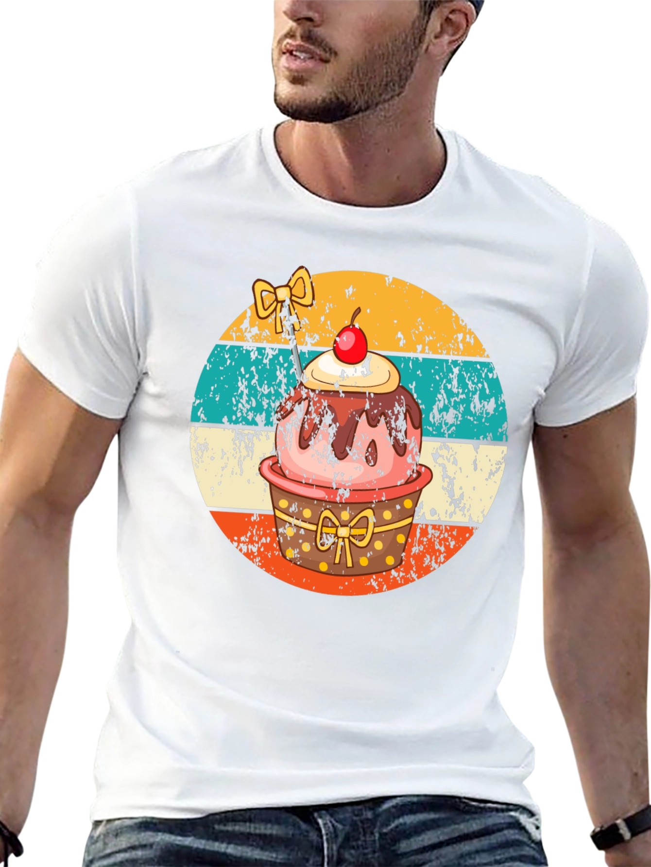 Retro Cupcake T-Shirt - Sweet Treat Design