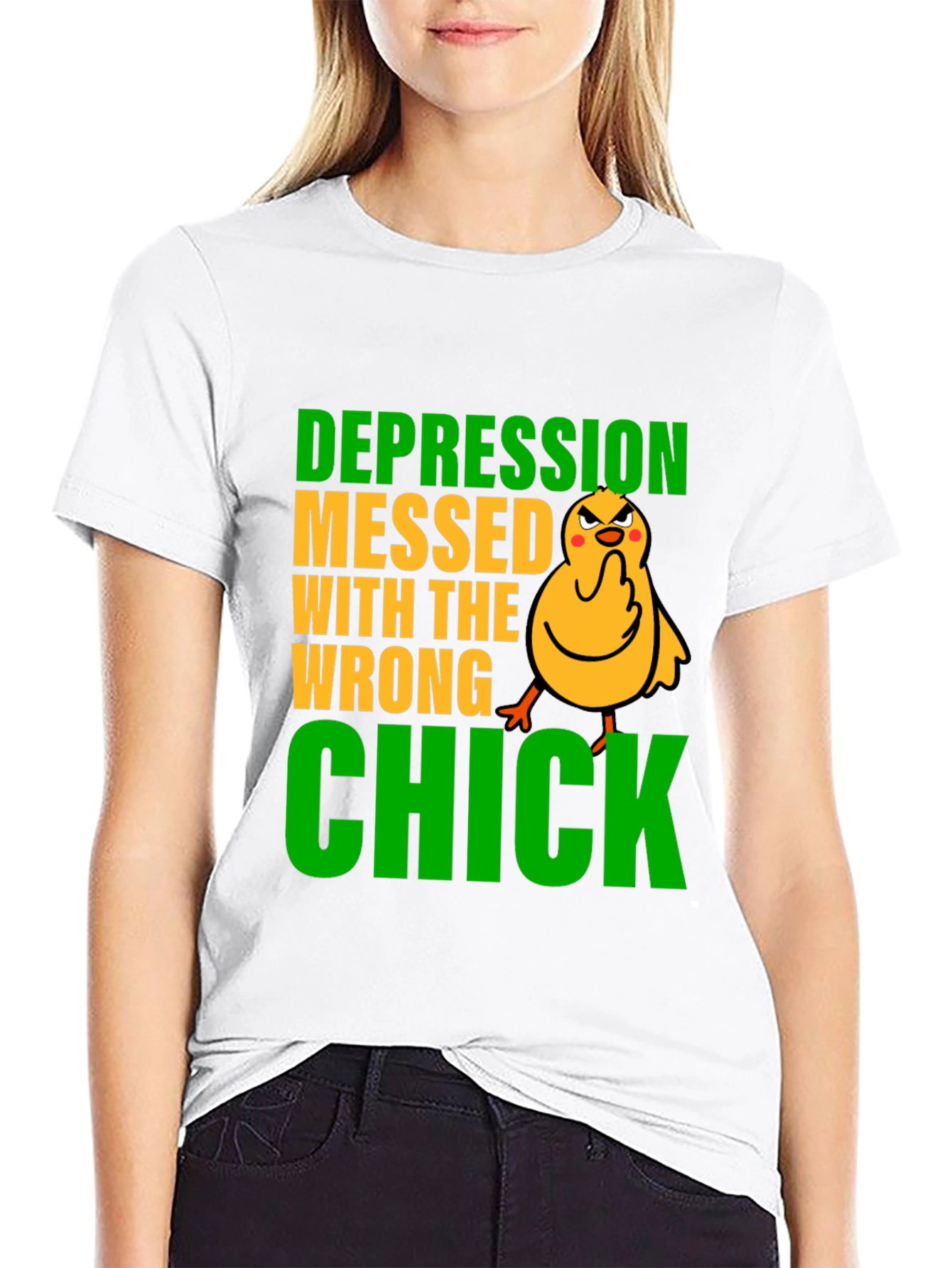 Depression Messed With The Wrong Chick T-Shirt