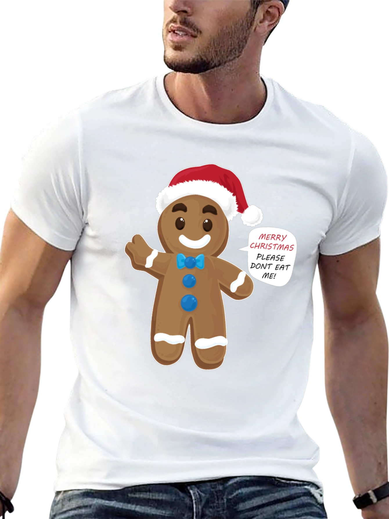 Festive Gingerbread Man Christmas T-Shirt