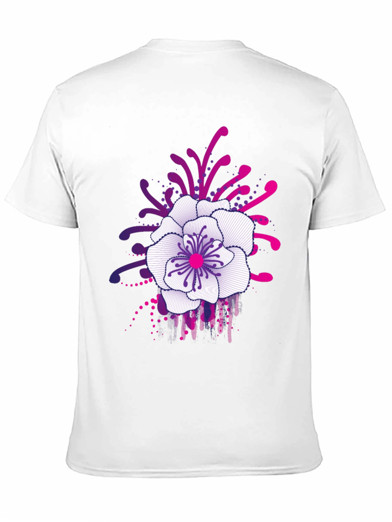 Floral Graphic Print Black T-Shirt