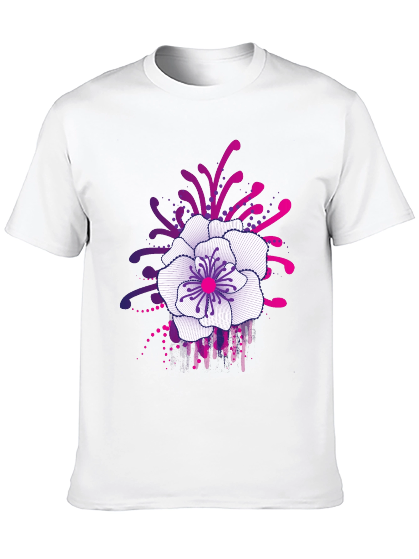 Floral Graphic Print Black T-Shirt