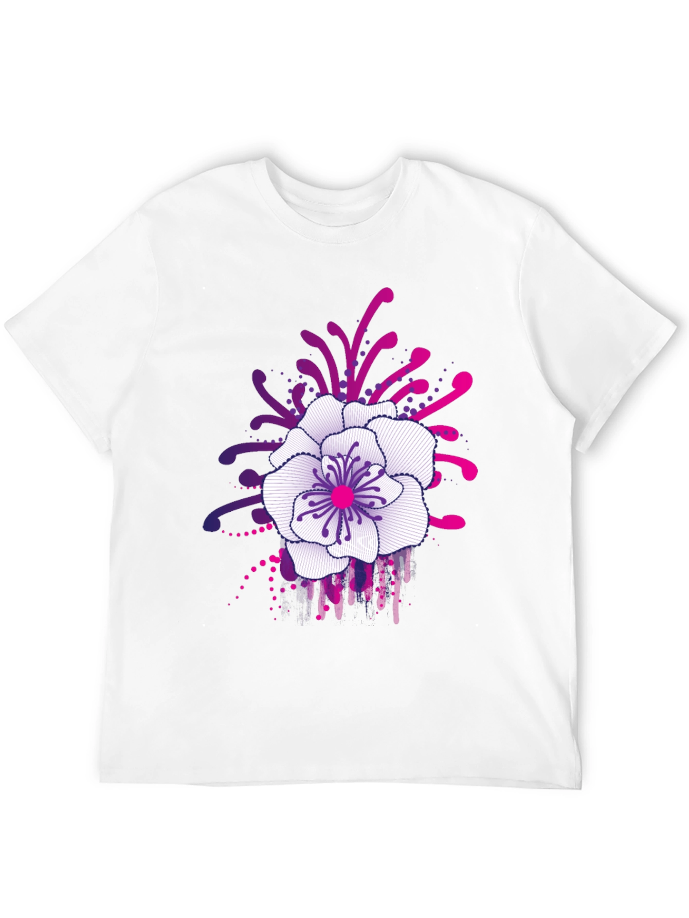 Floral Graphic Print Black T-Shirt