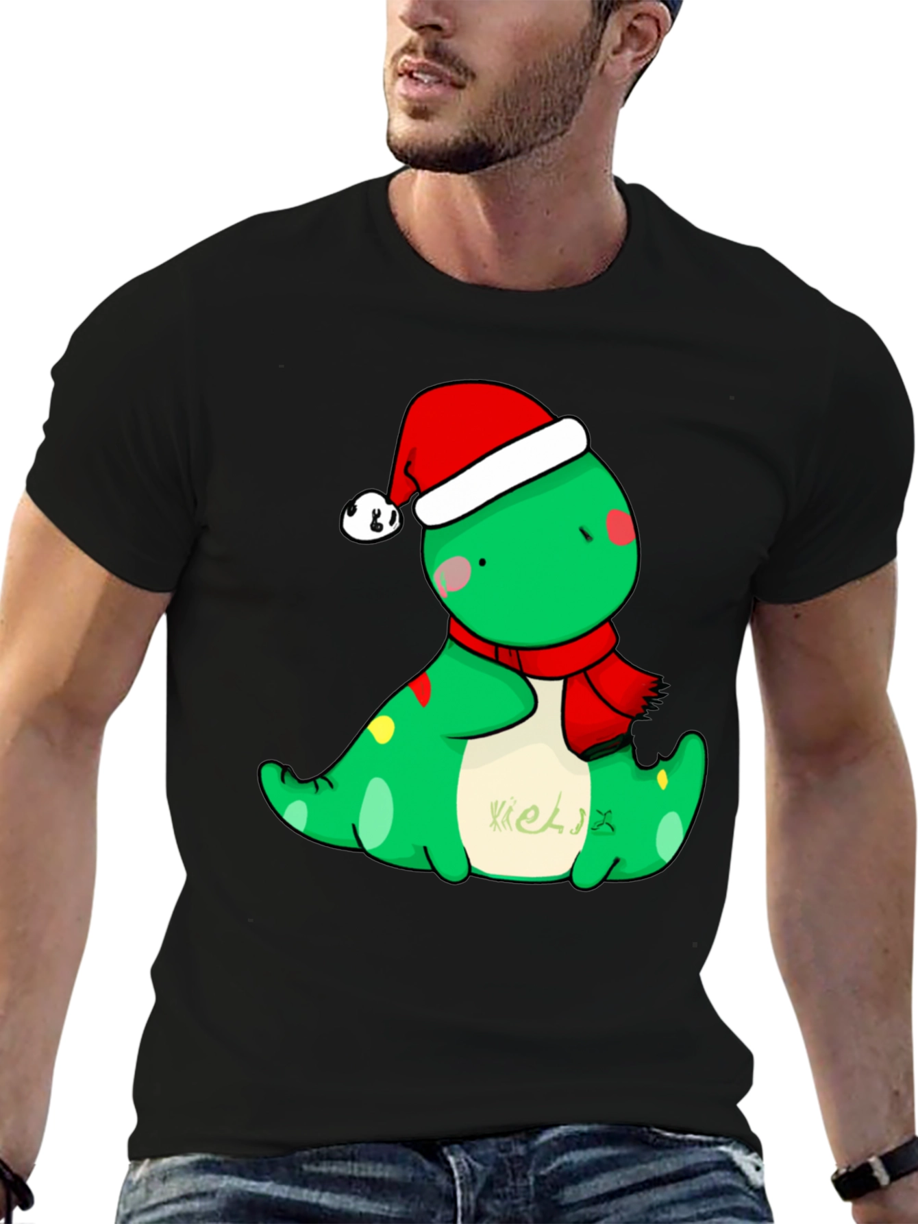 Festive Dino T-Shirt - Holiday Cheer