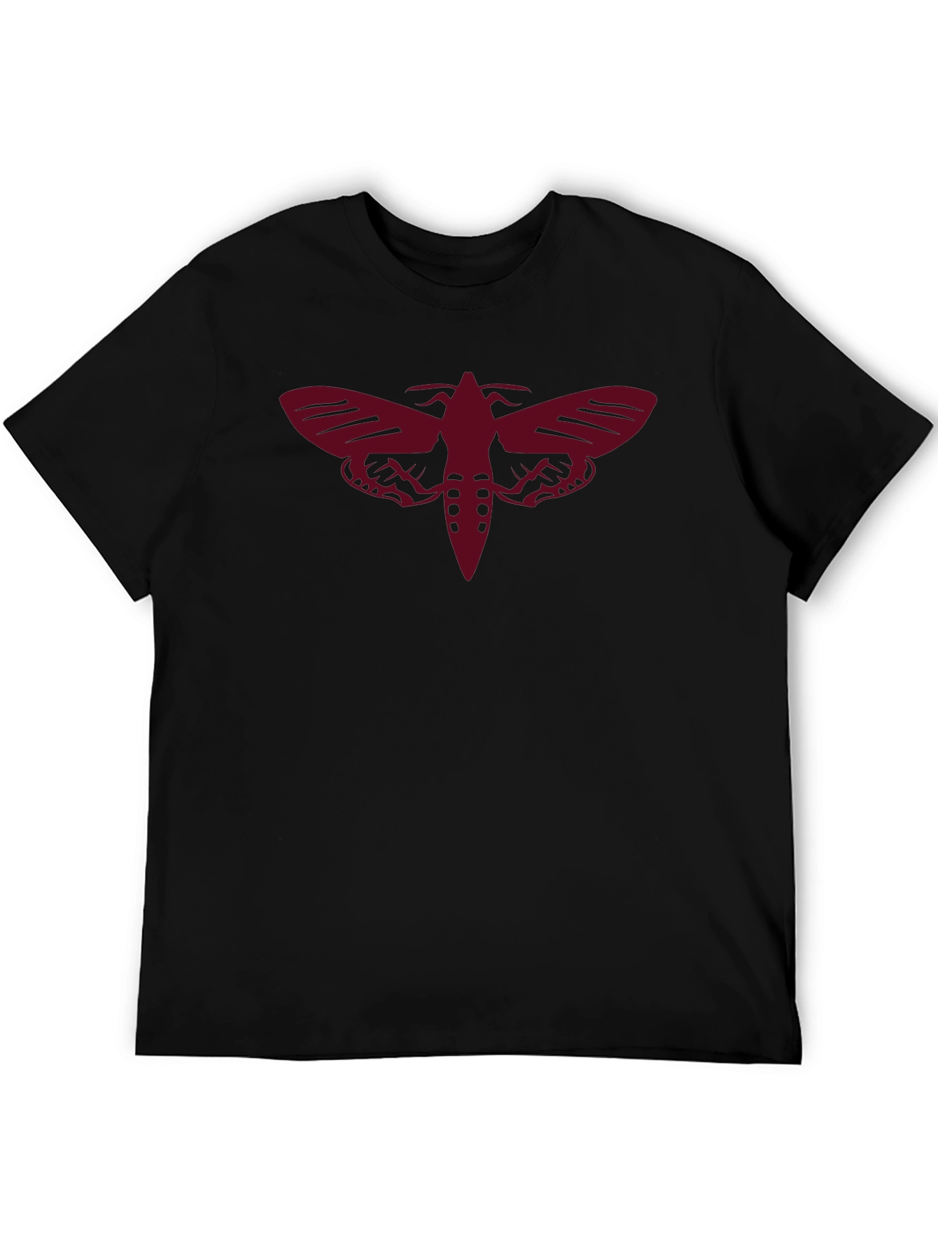 Moth Graphic Tee - Stylish Black Cotton T-Shirt