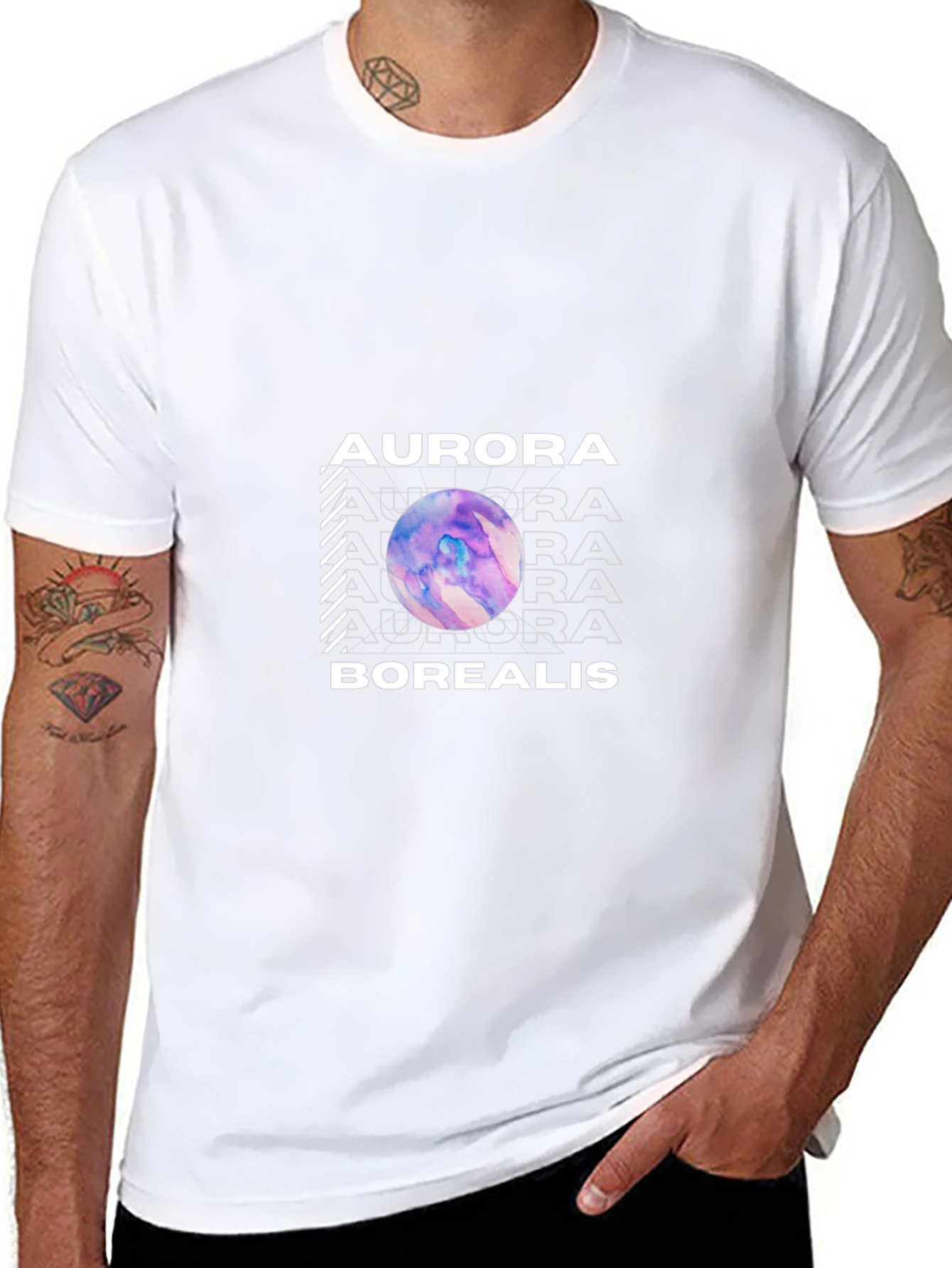 Aurora Borealis Graphic Black T-Shirt
