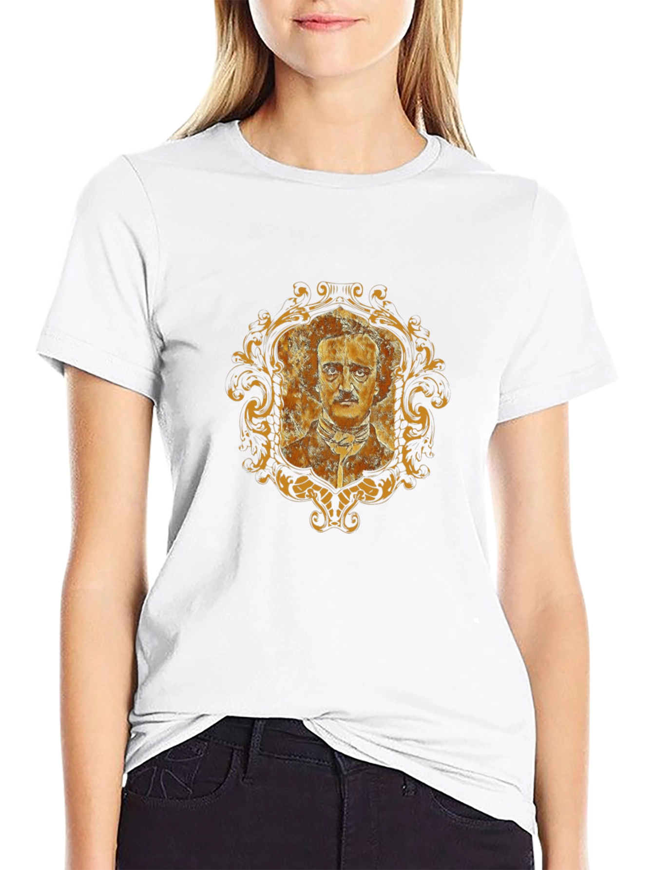 Edgar Allan Poe Portrait T-Shirt - Black