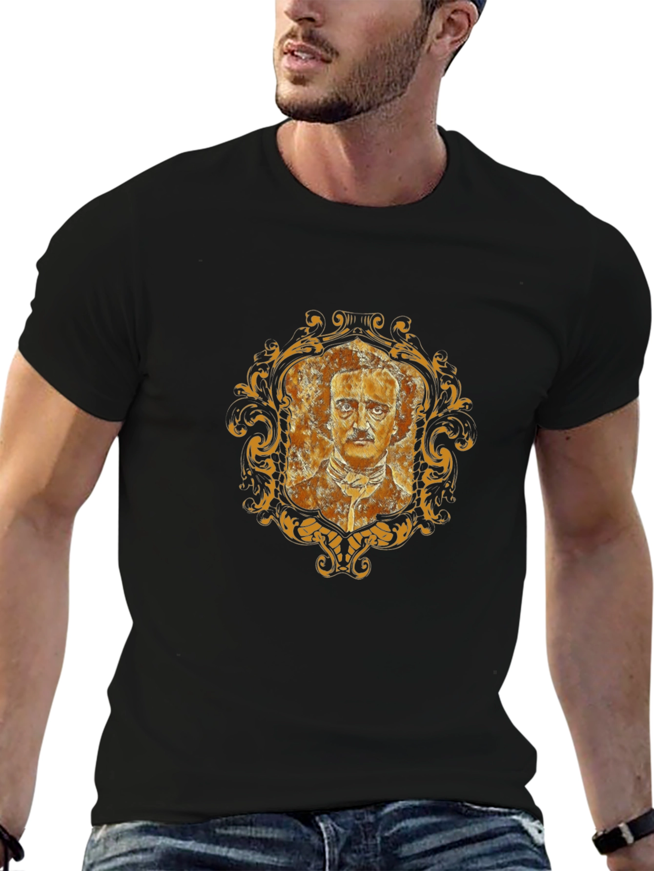 Edgar Allan Poe Portrait T-Shirt - Black