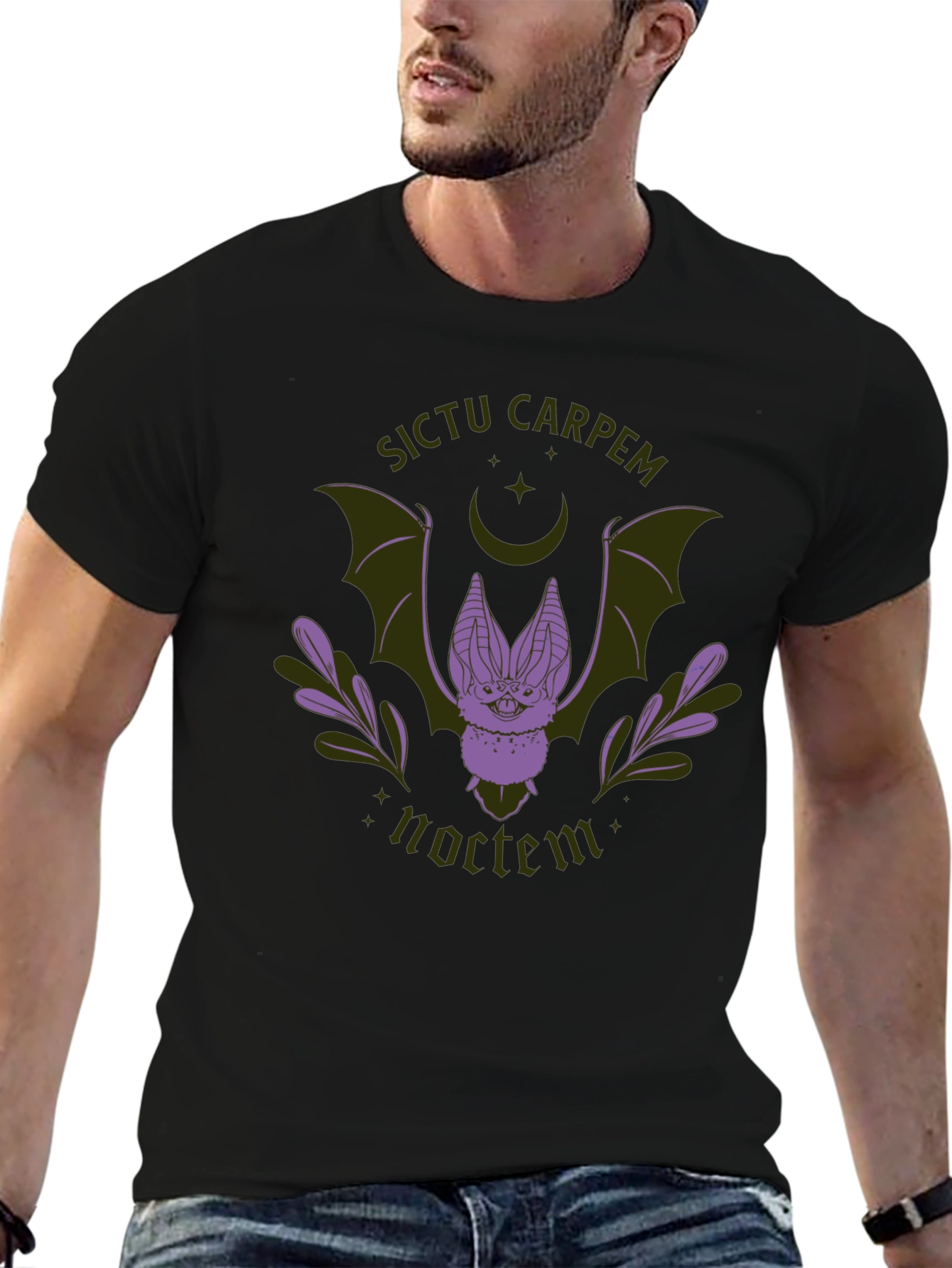 Sictu Carpem Noctem Bat Graphic Tee - Black