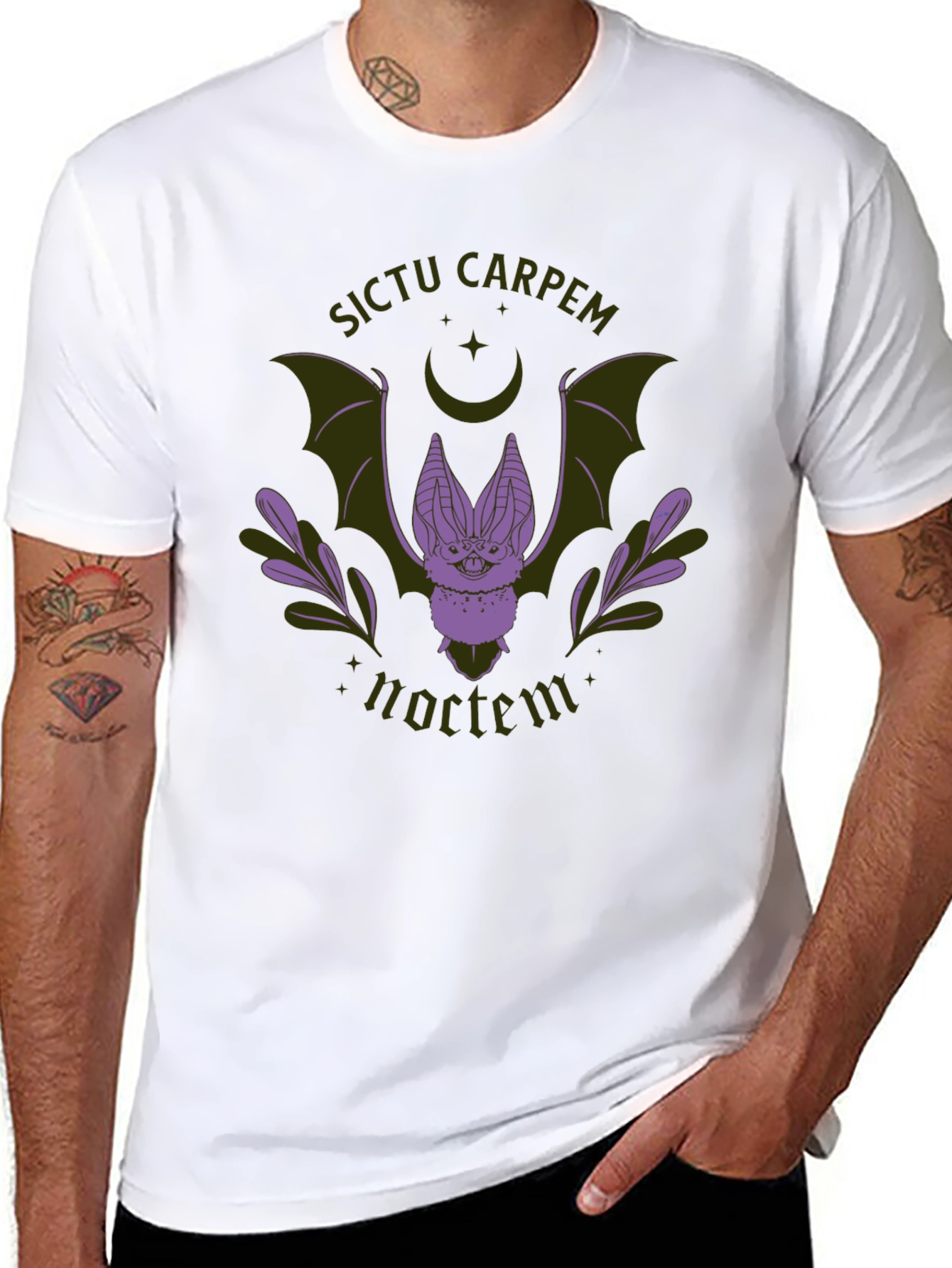 Sictu Carpem Noctem Bat Graphic Tee - Black