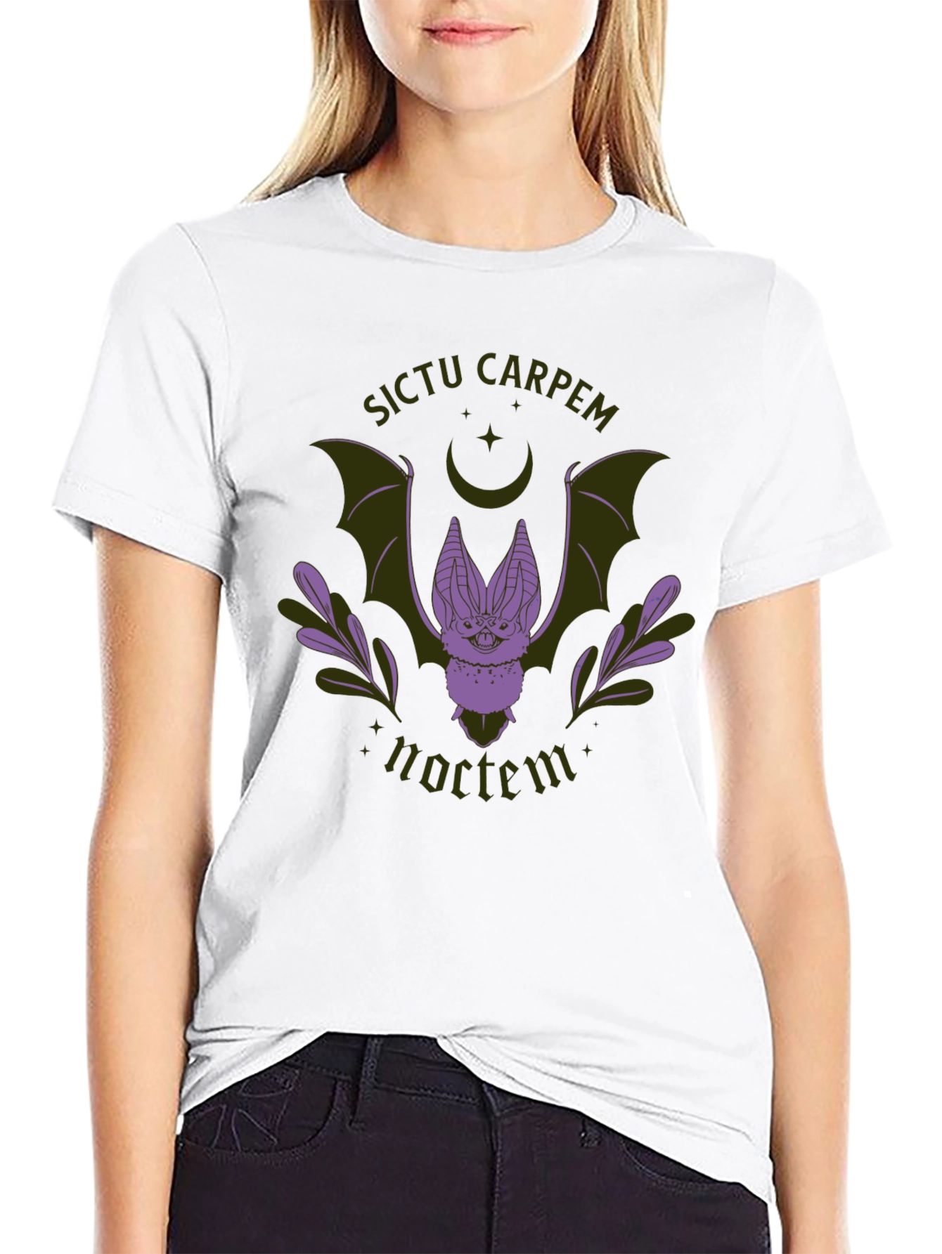 Sictu Carpem Noctem Bat Graphic Tee - Black