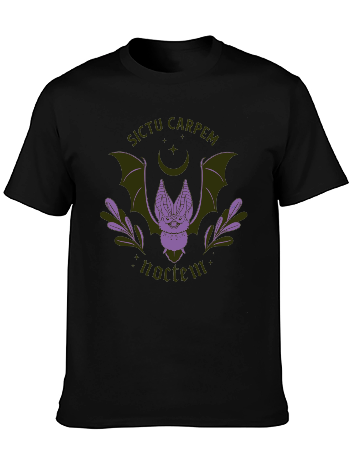 Sictu Carpem Noctem Bat Graphic Tee - Black