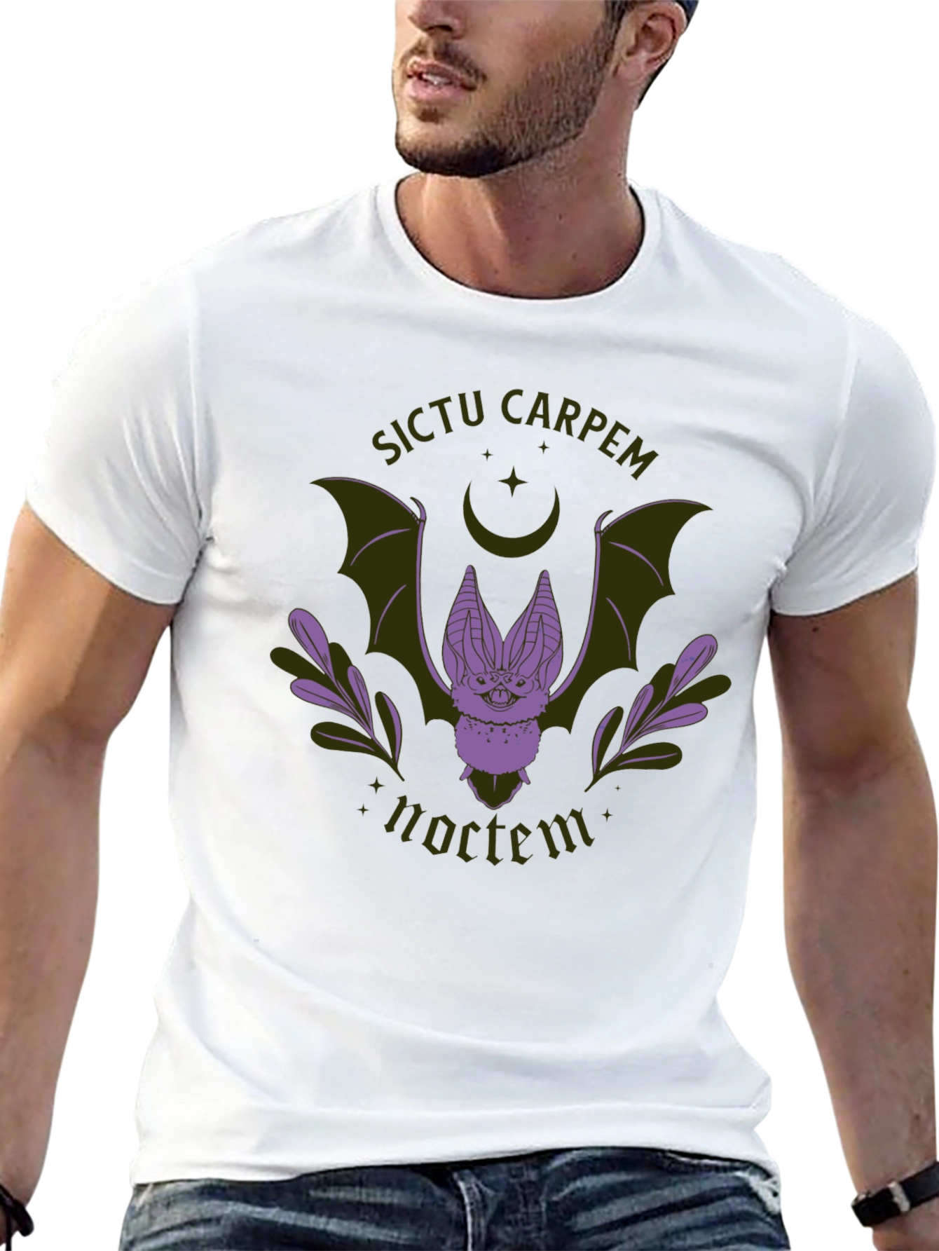 Sictu Carpem Noctem Bat Graphic Tee - Black