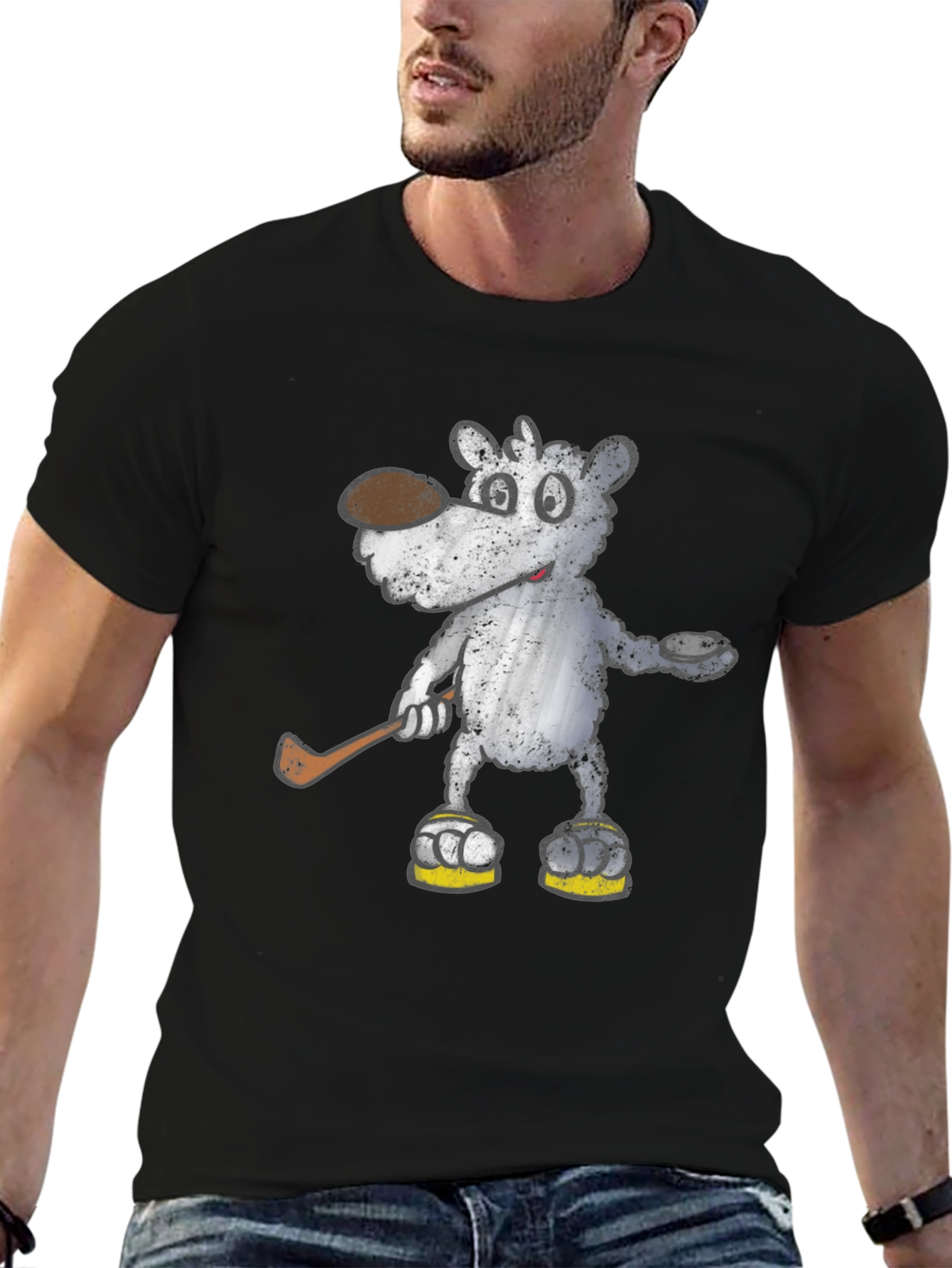 Cartoon Bear Hockey T-Shirt