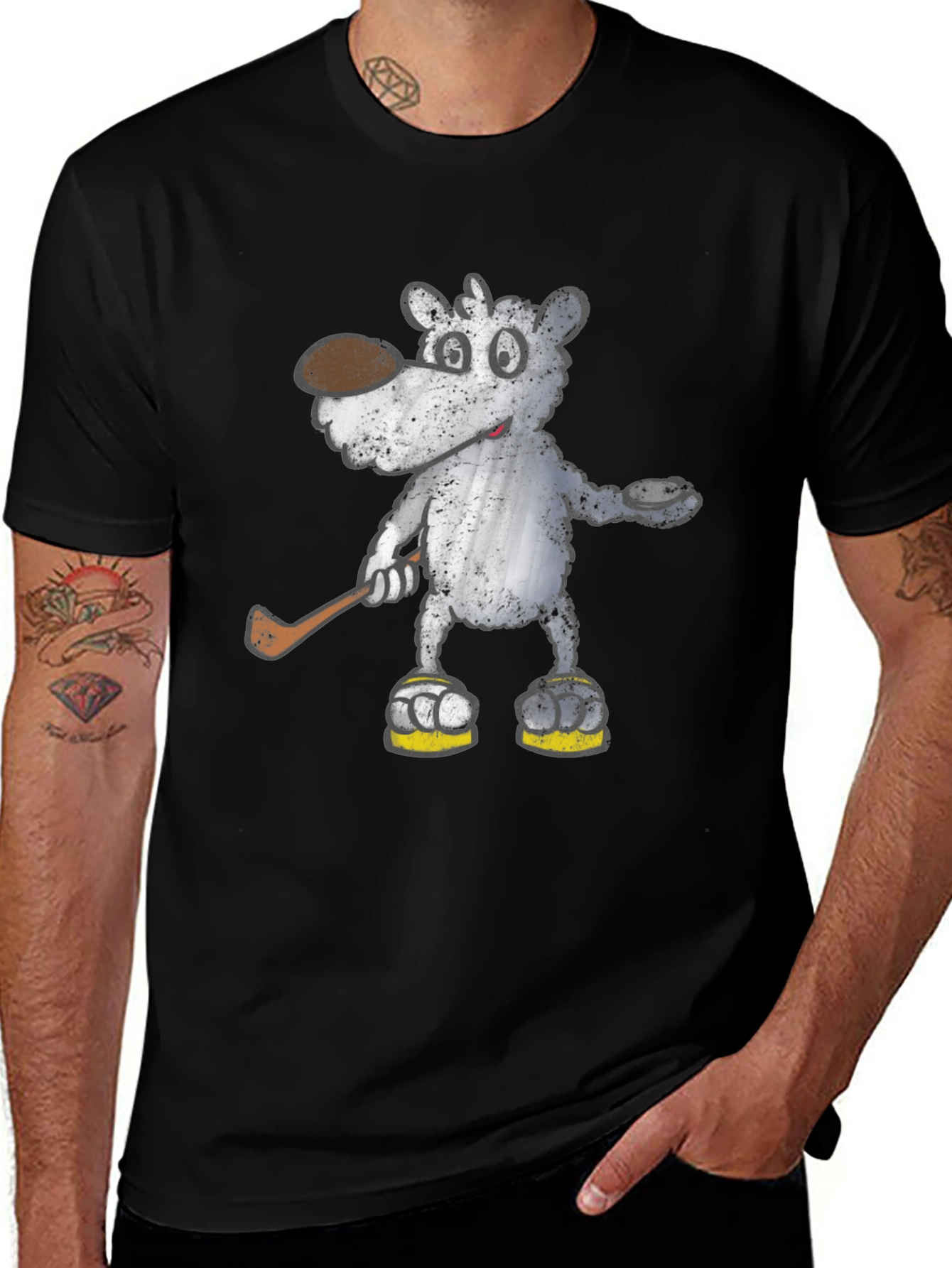 Cartoon Bear Hockey T-Shirt
