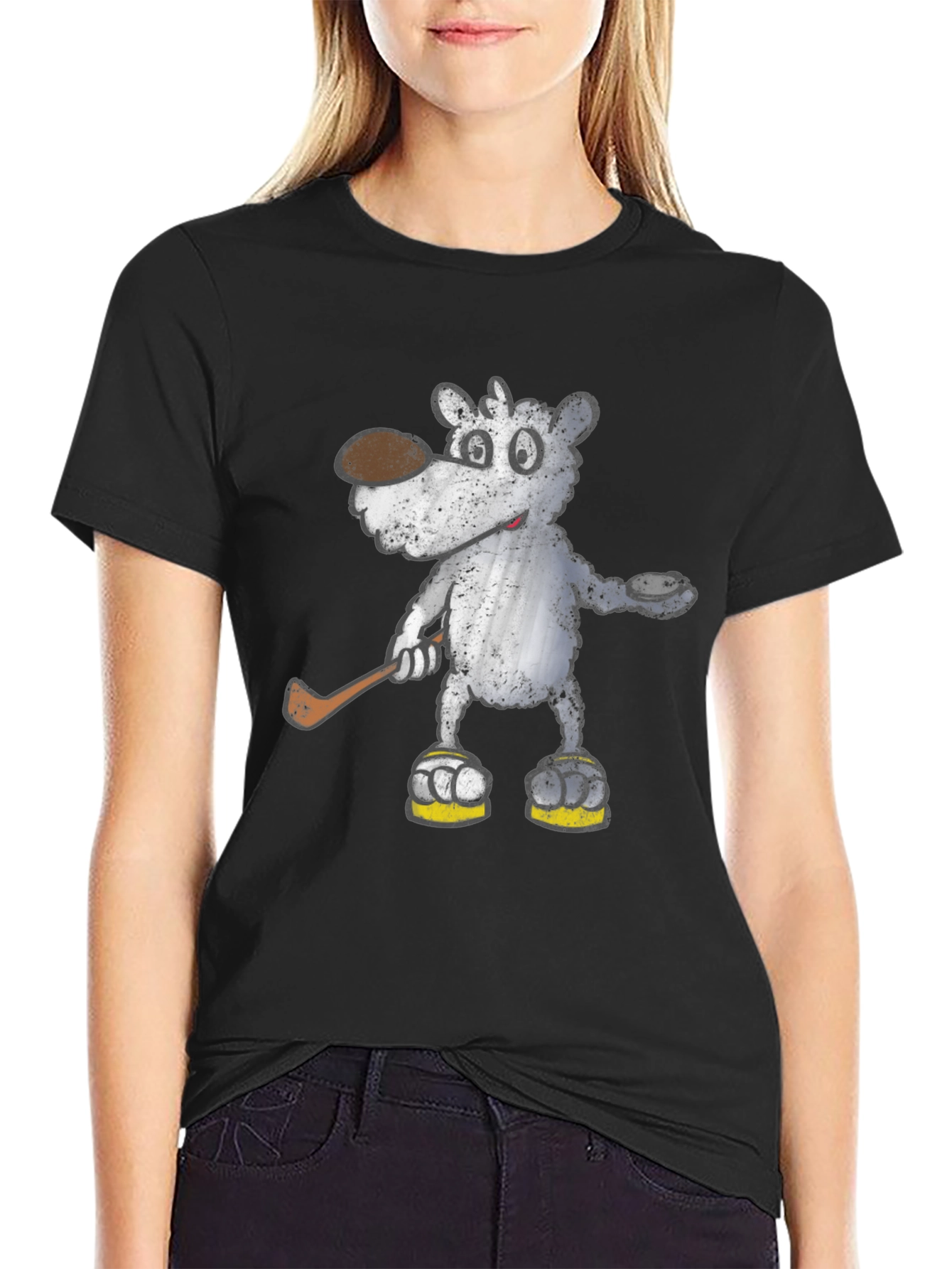 Cartoon Bear Hockey T-Shirt