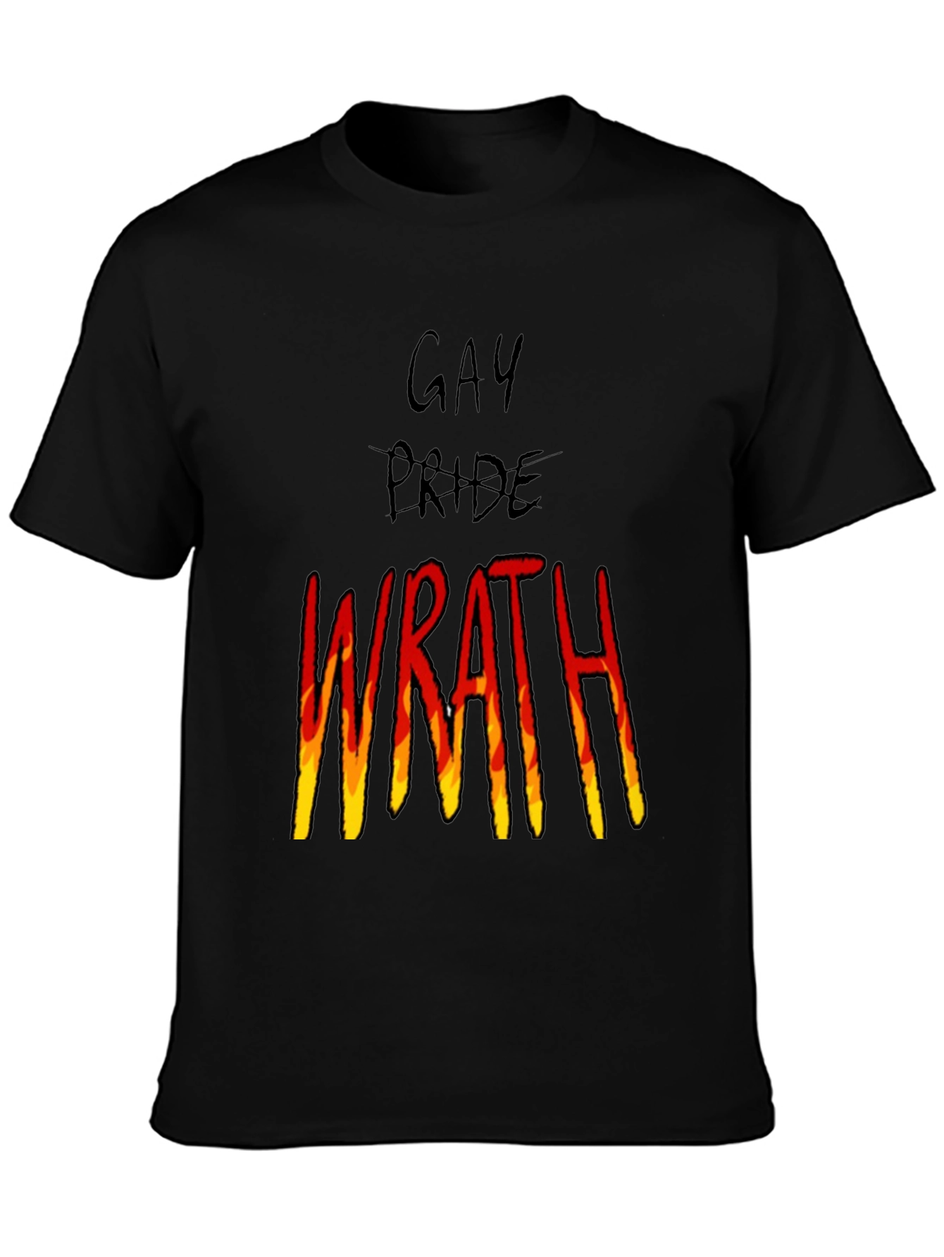 Gay Pride Wrath Graphic Tee - Black