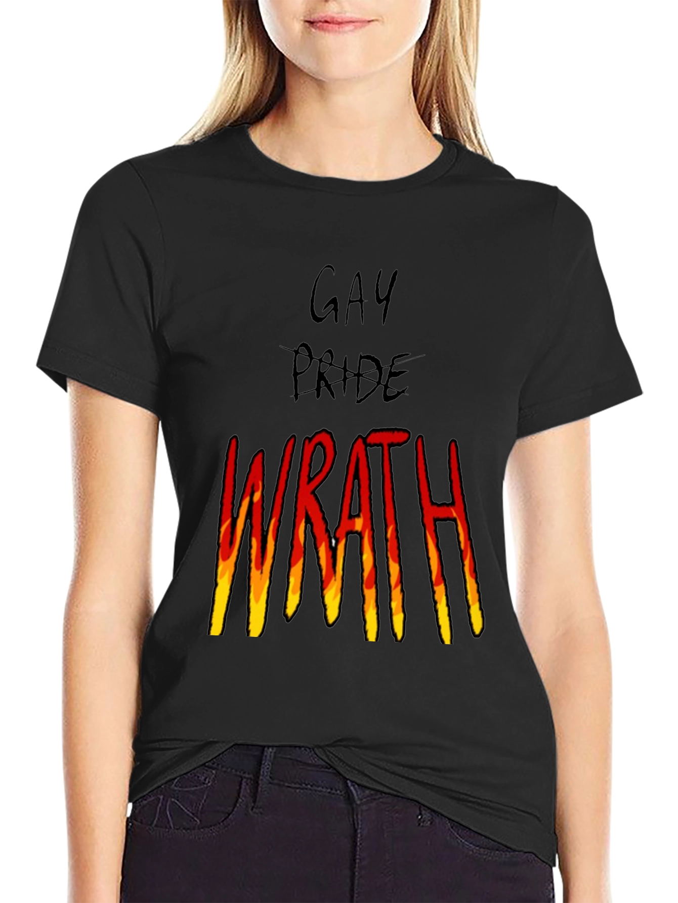 Gay Pride Wrath Graphic Tee - Black
