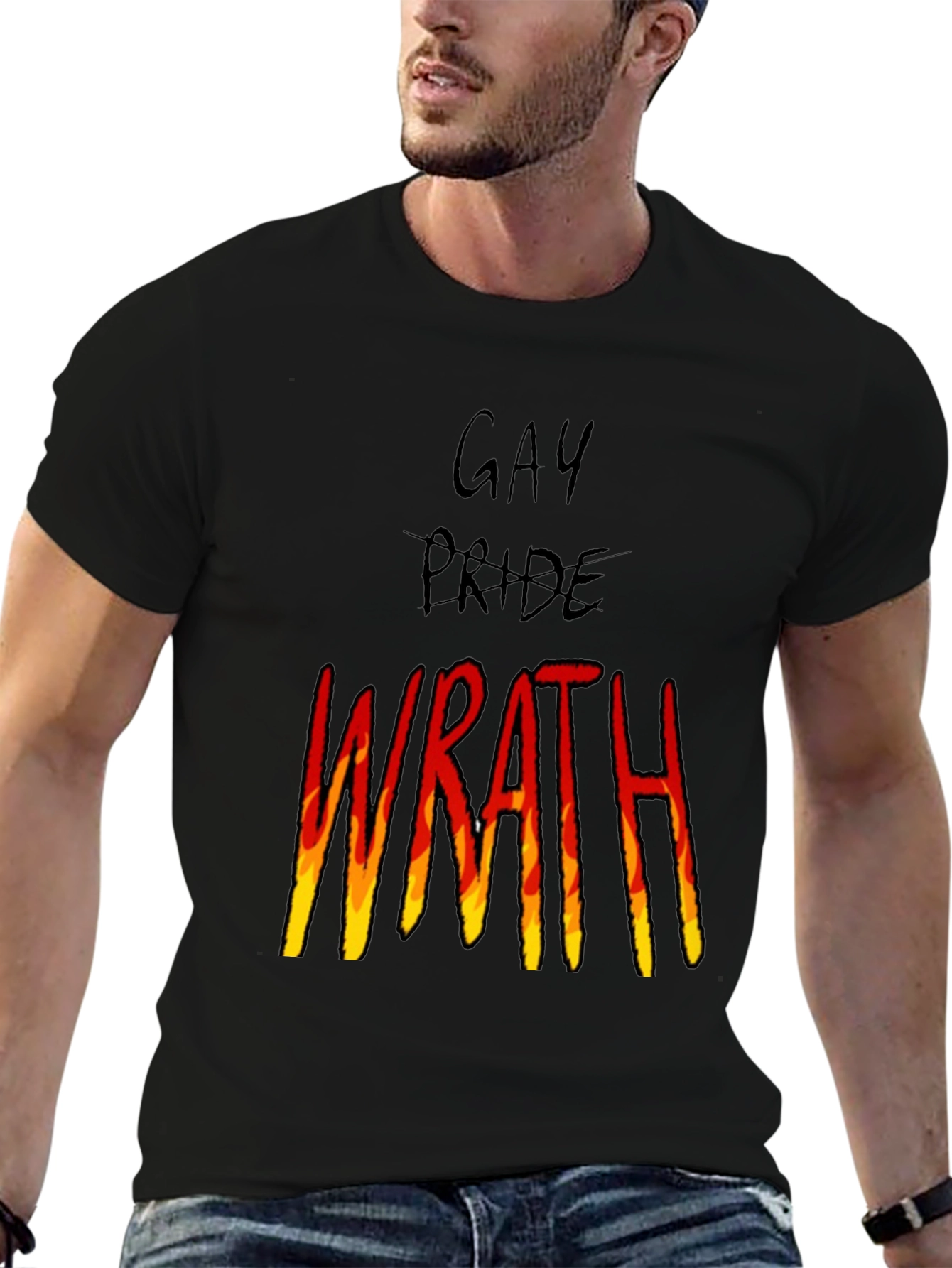 Gay Pride Wrath Graphic Tee - Black