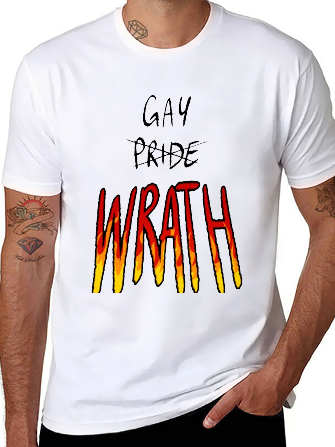 Gay Pride Wrath Graphic Tee - Black