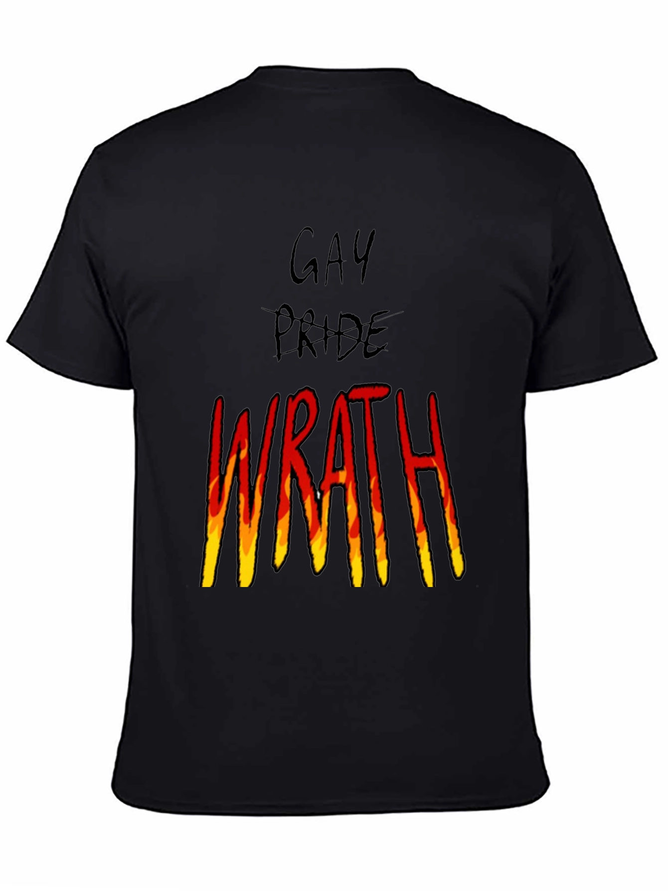 Gay Pride Wrath Graphic Tee - Black