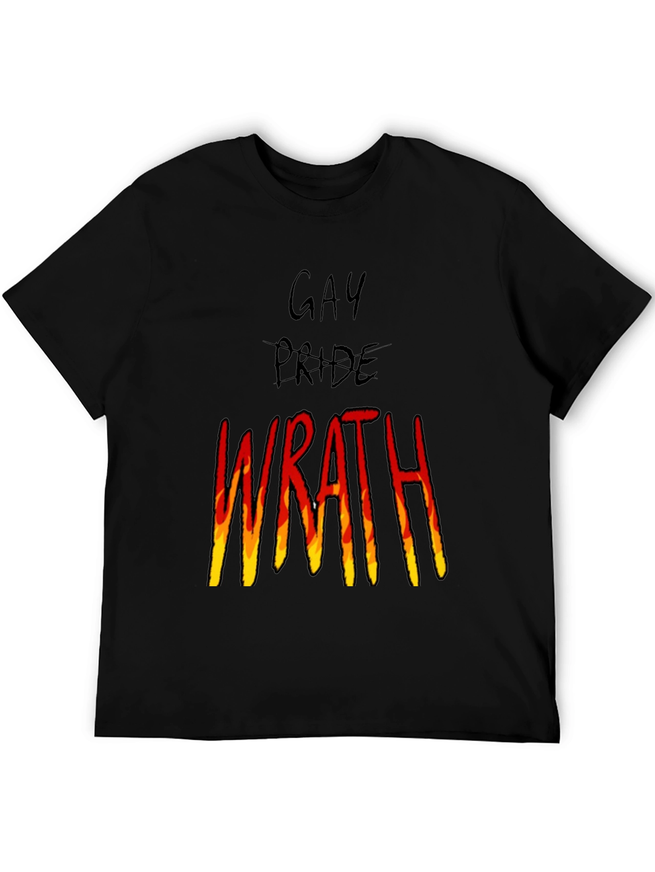 Gay Pride Wrath Graphic Tee - Black