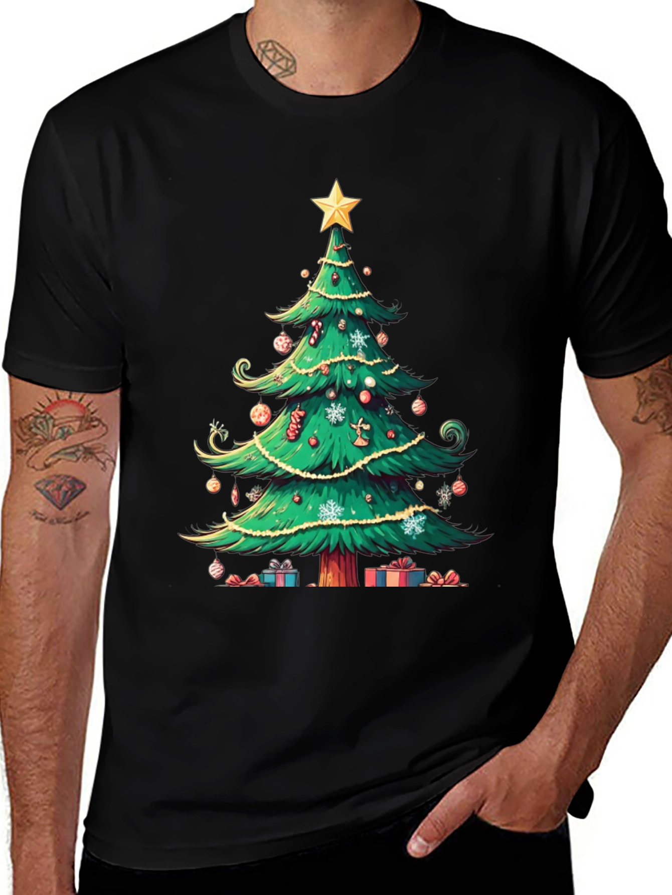 Festive Christmas Tree Graphic Tee