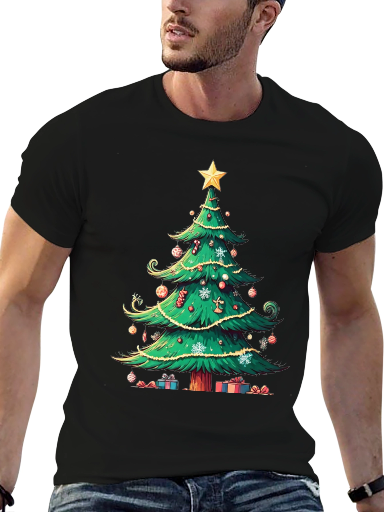 Festive Christmas Tree Graphic Tee