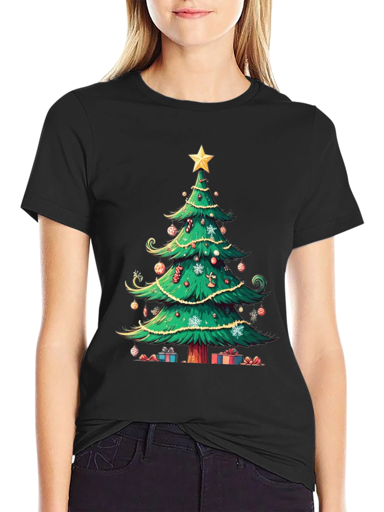 Festive Christmas Tree Graphic Tee