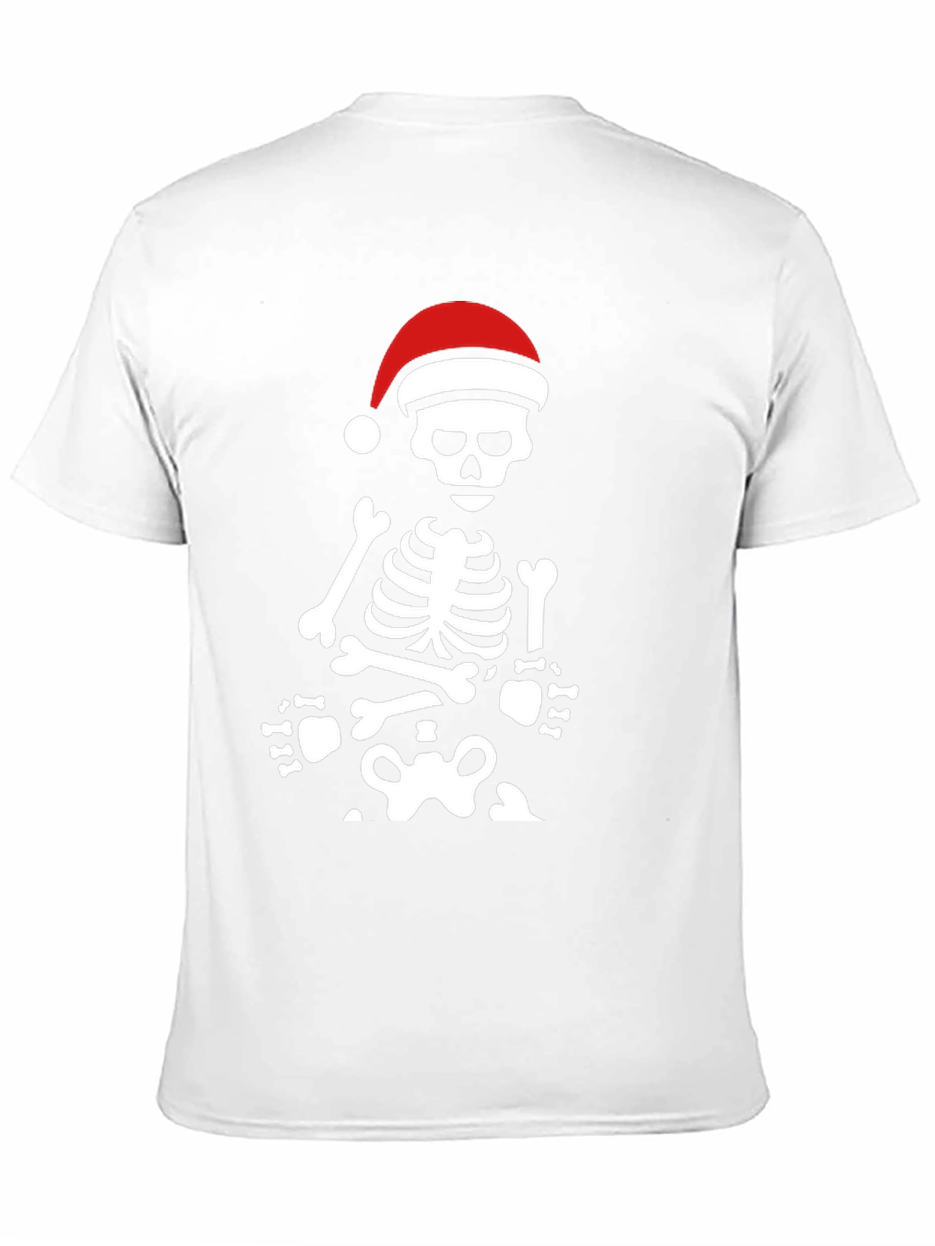 Skeleton with Santa Hat Graphic Tee